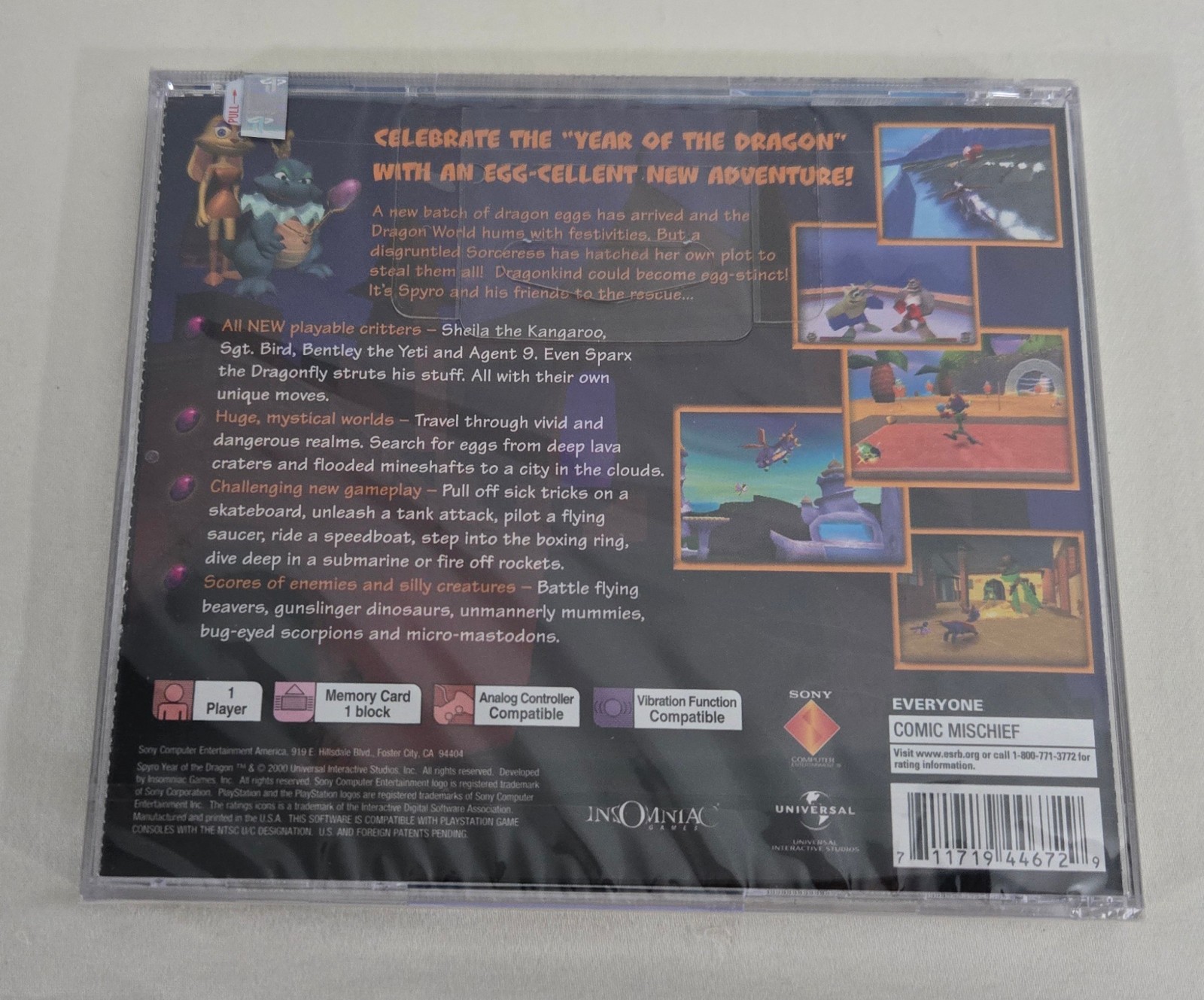 Spyro Year of the Dragon Sony PlayStation PS1 Black Label Game New / Sealed