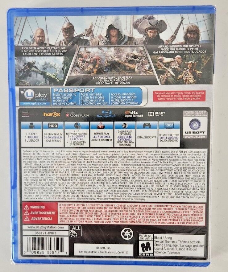 Assassin’s Creed IV: Black Flag PS4 Brand New Game Special (2013 Action)
