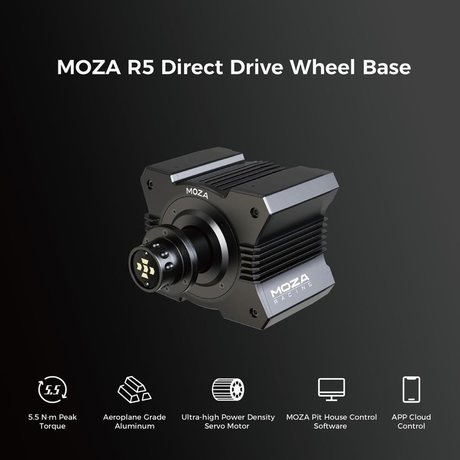 MOZA R5 All-in-One PC Gaming Racing Simulator 3PCS Bundle: 5.5Nm Direct Drive…
