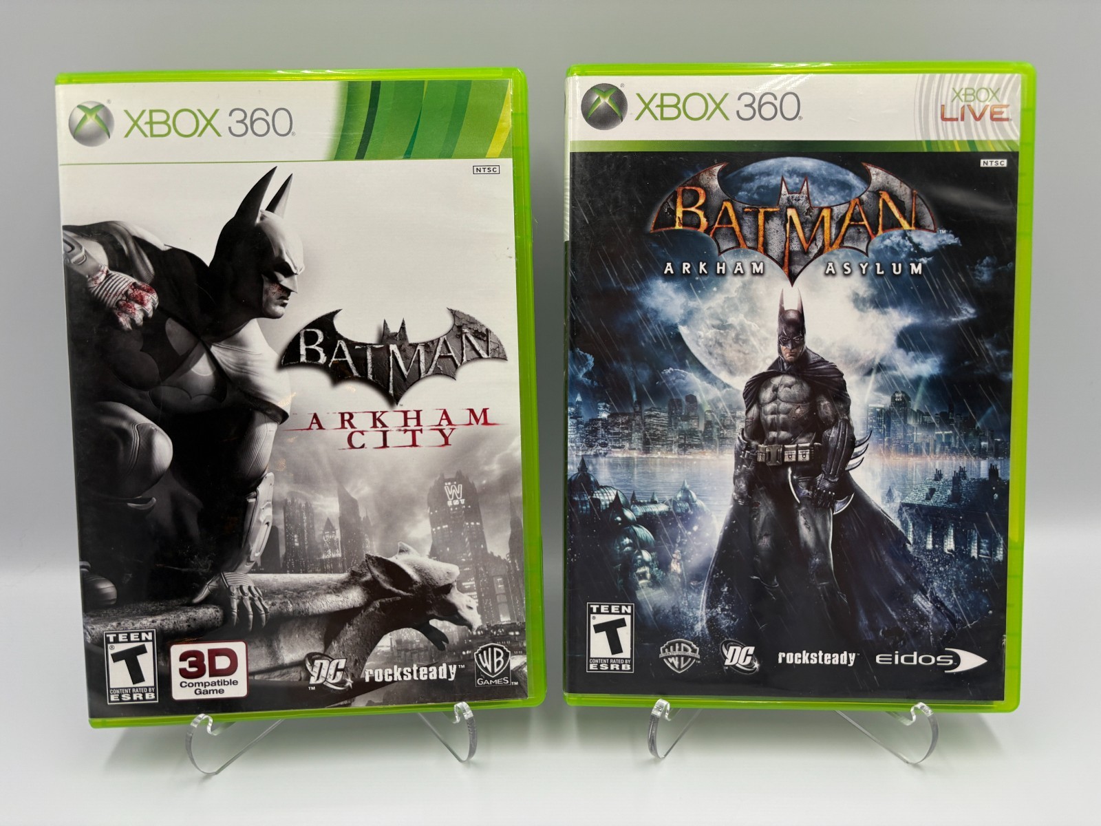 Batman: Arkham Asylum GOTY & Arkham City Bundle – Xbox 360 CIB w/ Manuals Tested