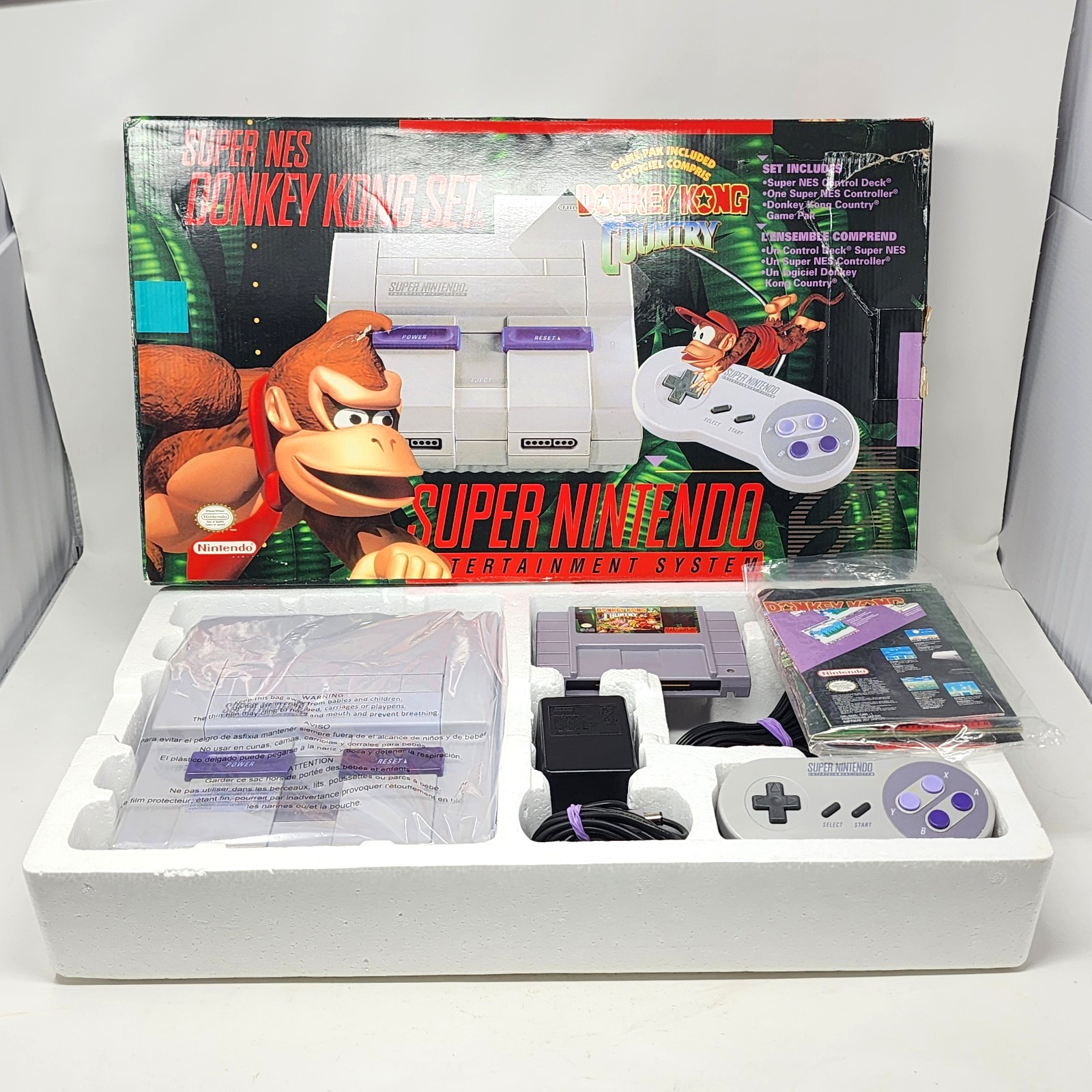 Super NES Donkey Kong Country Set Special Edition SNES CIB TESTED