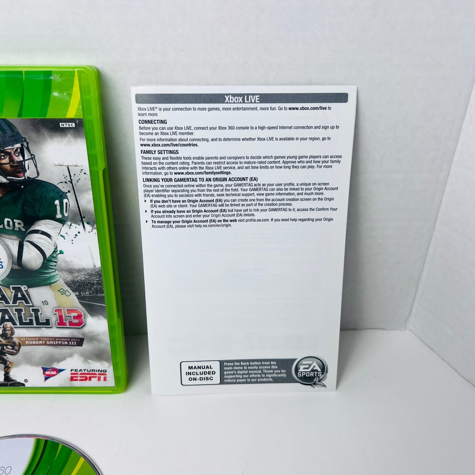 NCAA Football 13 Xbox 360 Video Game EA Sports With Manual