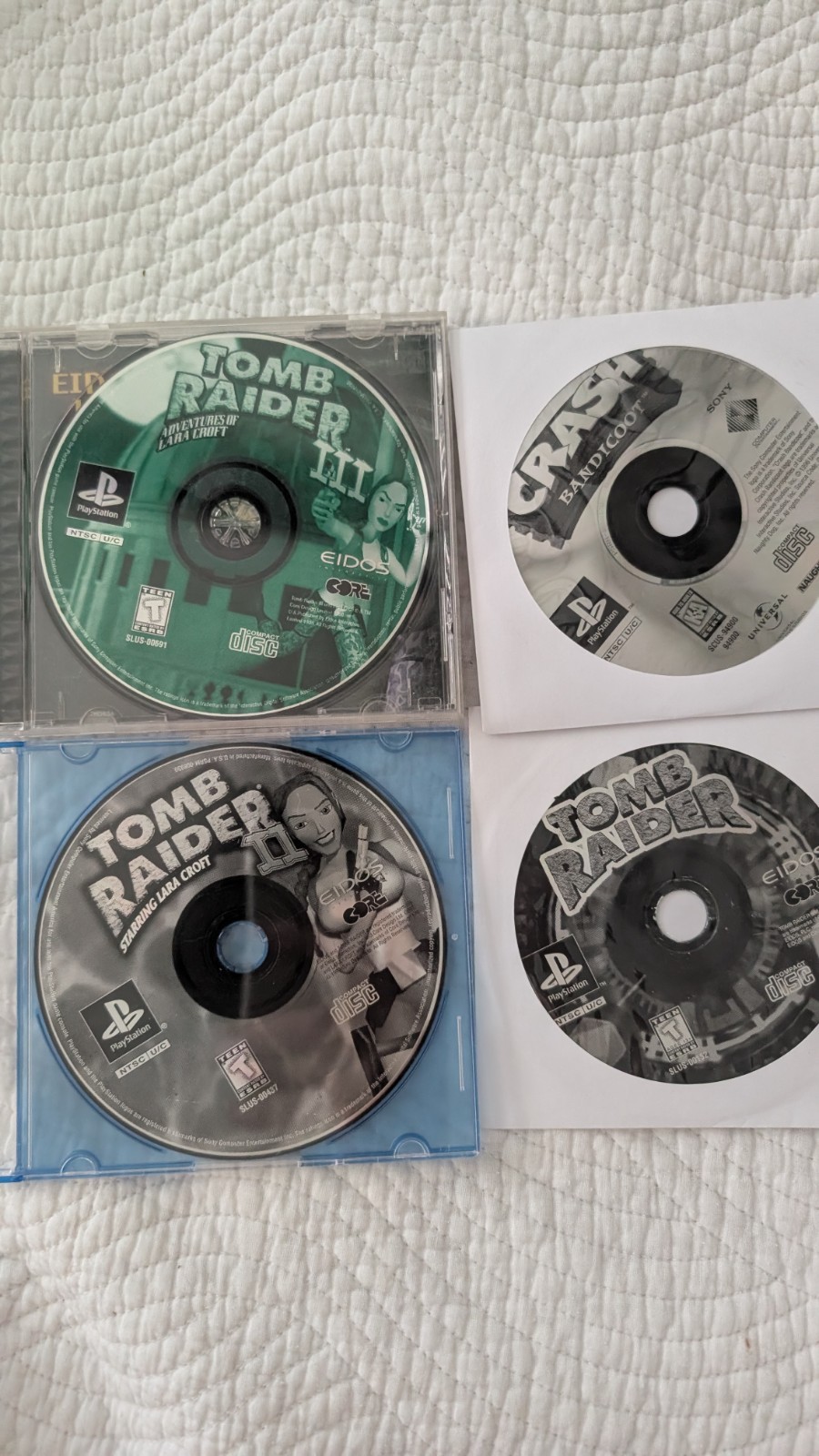 Sony PlayStation 1 (PS1) Console Bundle – Crash Bandicoot, Tomb Raider 1-3 + Mem