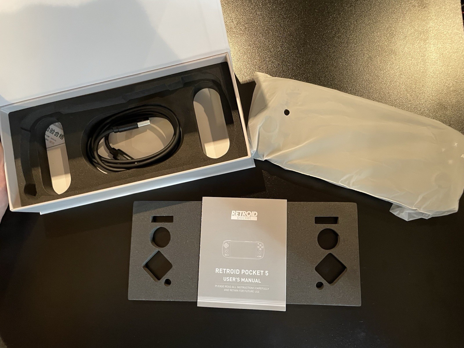 Retroid Pocket 5 Black OLED Android Handheld with Carrying Case and 512 GB SD
