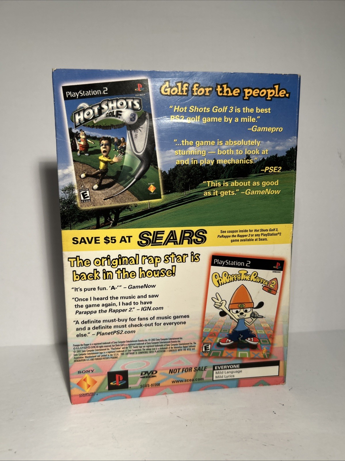 Parappa the Rapper 2 & Hot Shots Golf 3 Double Demo Disc PlayStation 2 PS2