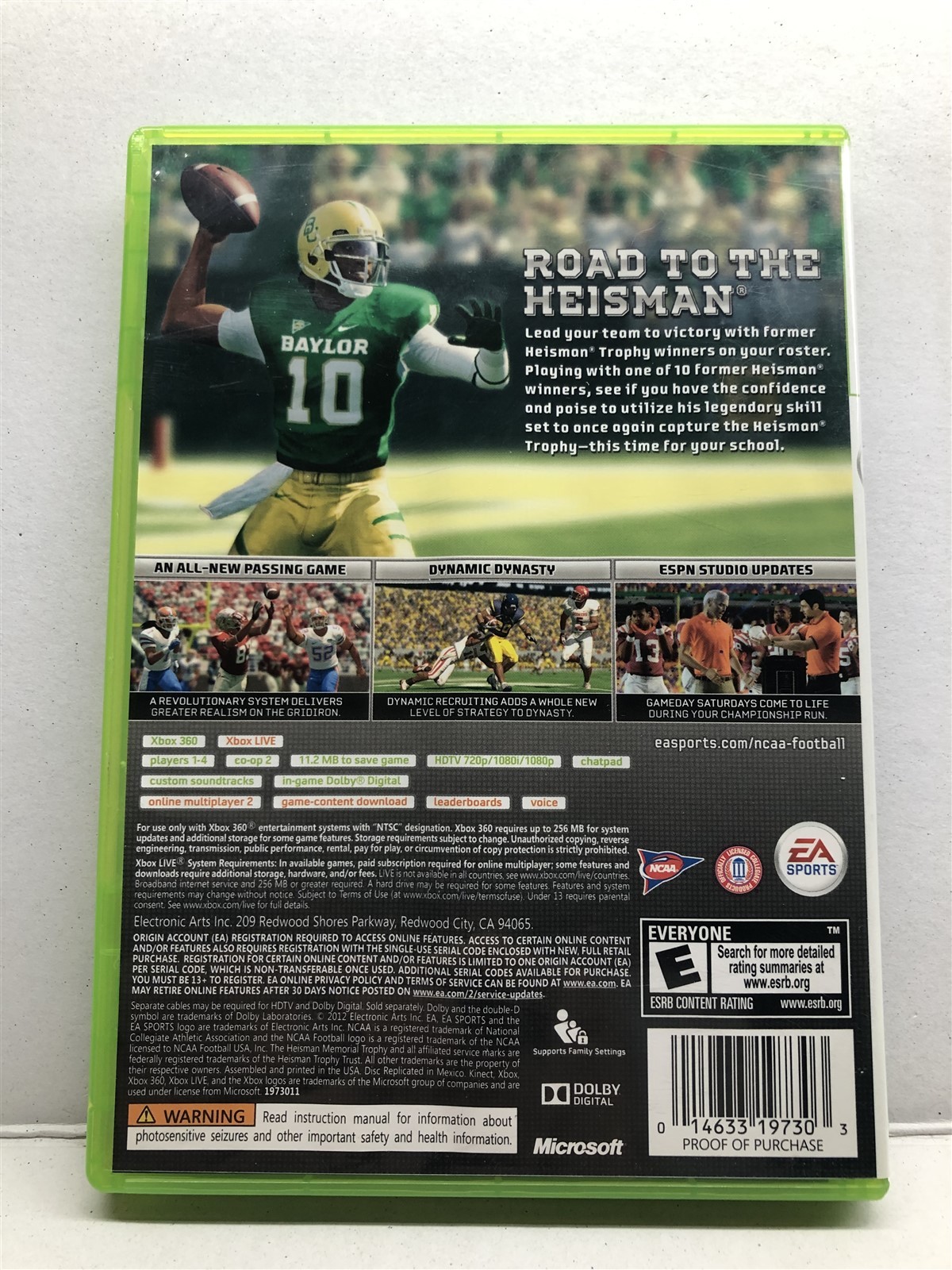NCAA Football 13 (Xbox 360, 2012) Complete Tested Working – Free Ship