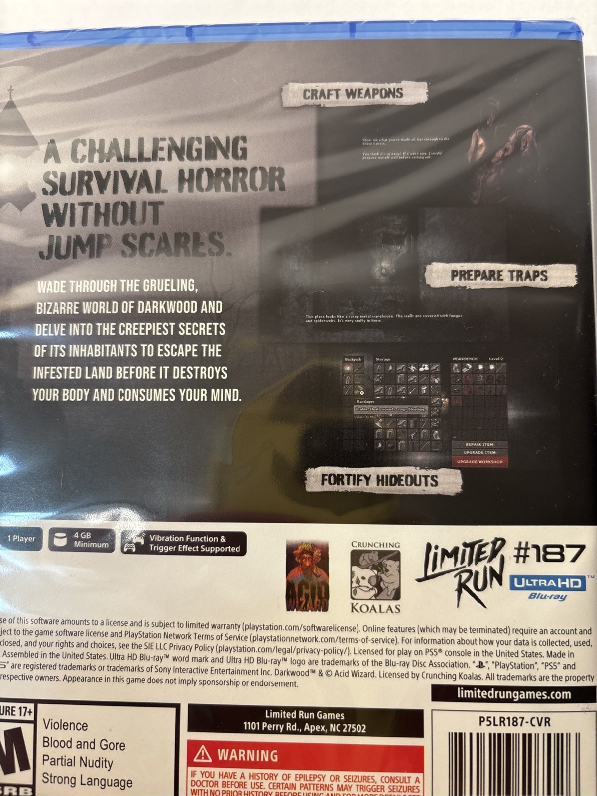 IN HAND! DARKWOOD PS5 LIMITED RUN GAMES U.S. ESRB VERSION BRAND NEW HORROR!