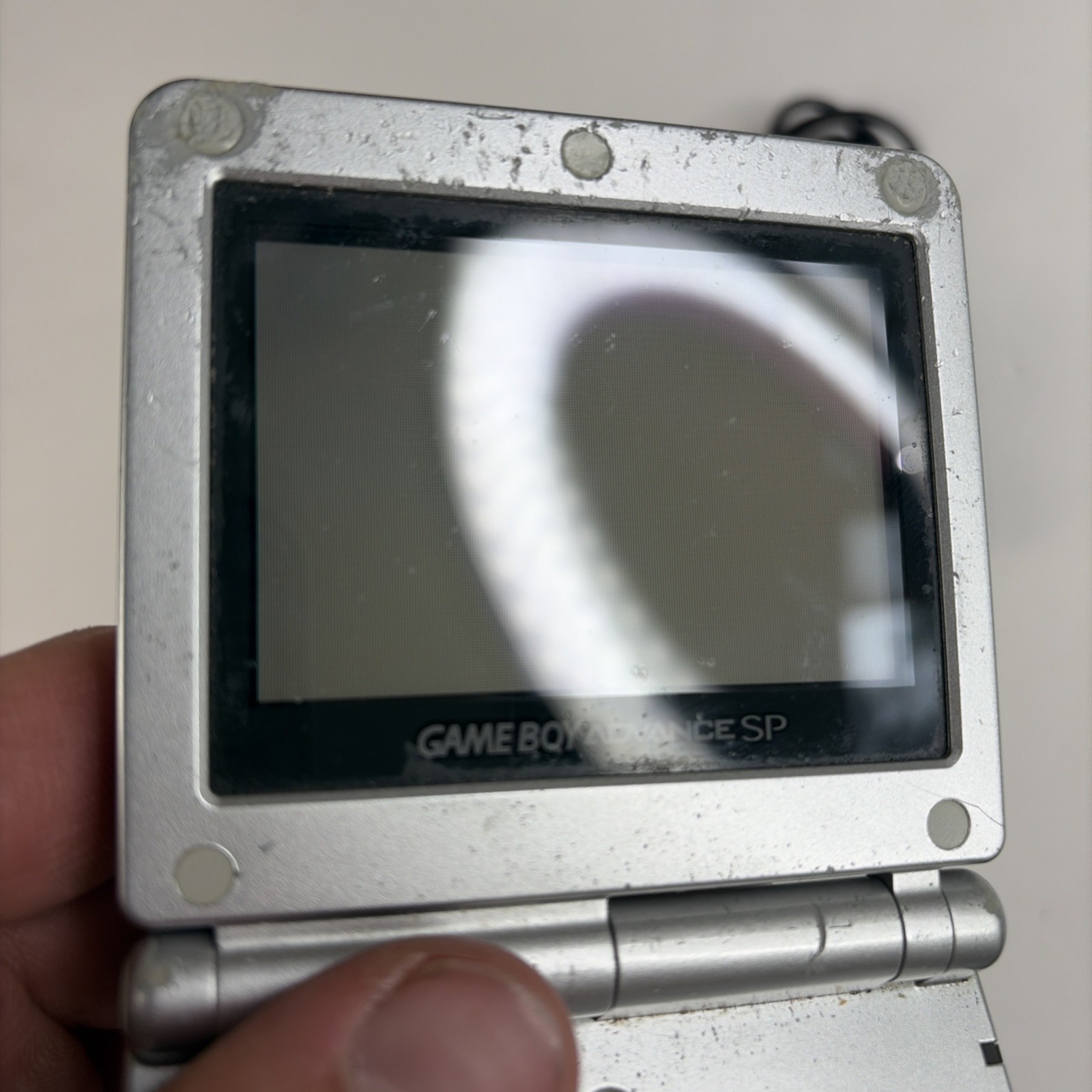 Gameboy Advanced sp GBA Platinum Silver Ags-001 Tested US Model