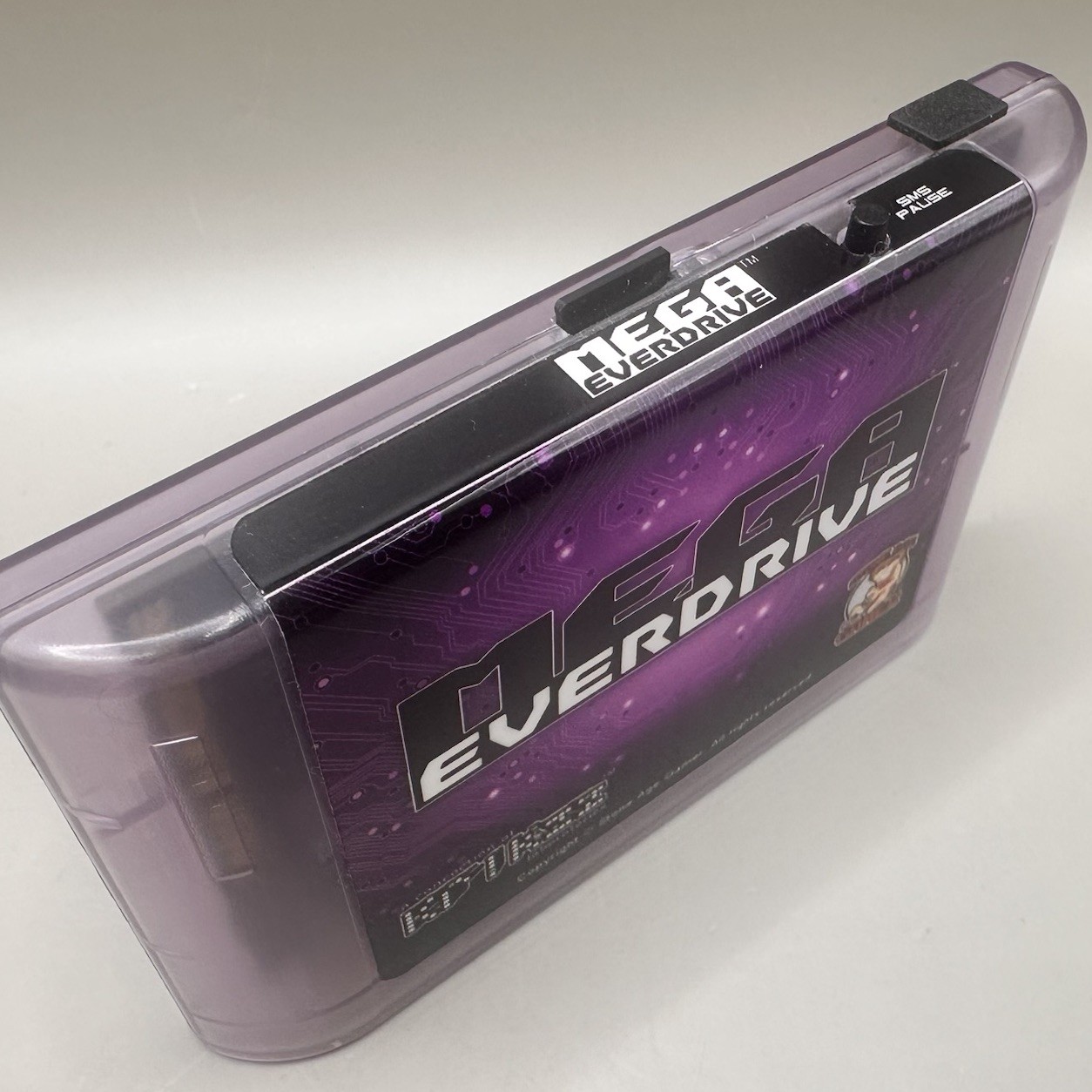 Sega Genesis Mega Everdrive Krikzz Red Cover Art Purple Smoke Cartridge