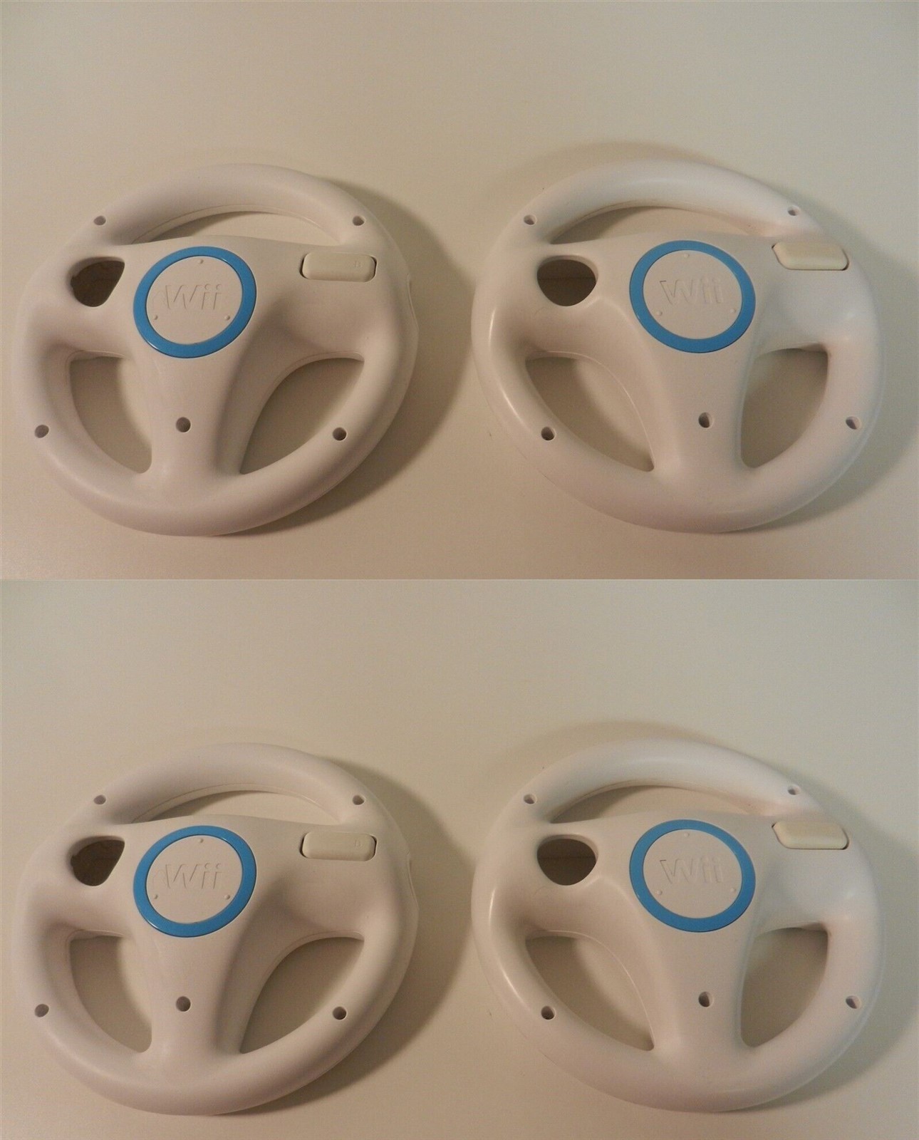 Lot of 4 Genuine Nintendo Wii Wheels Mario Kart 4-Player RVL-024 Refurbished
