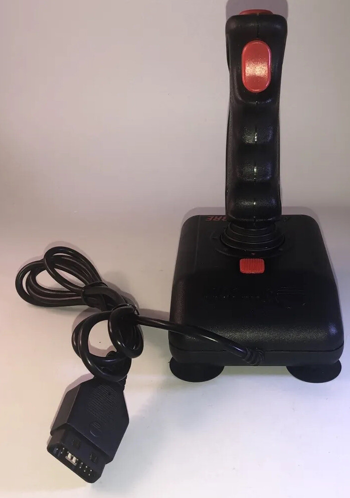 Suncom Analog Sabre Joystick Black & Red 2 Button Control Suction Mount -New