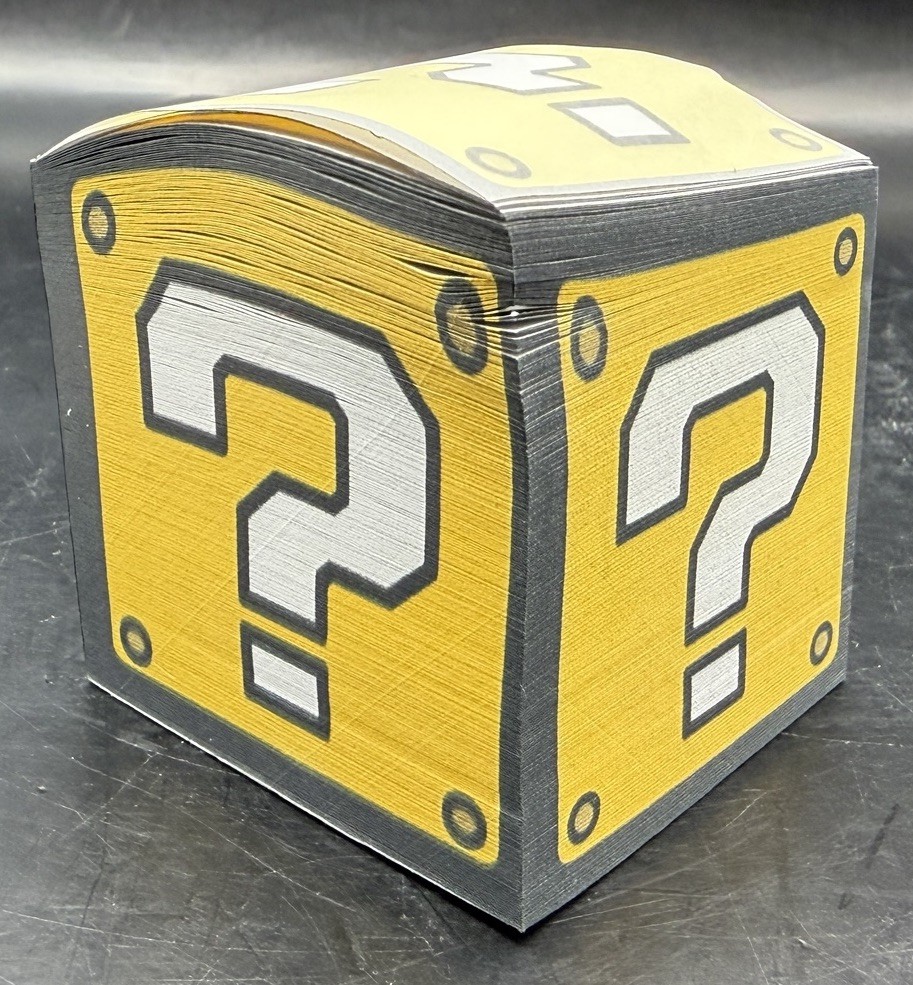 Nintendo Super Mario CultureFly Mystery Block Lunch Box Notepad Figure Open Box