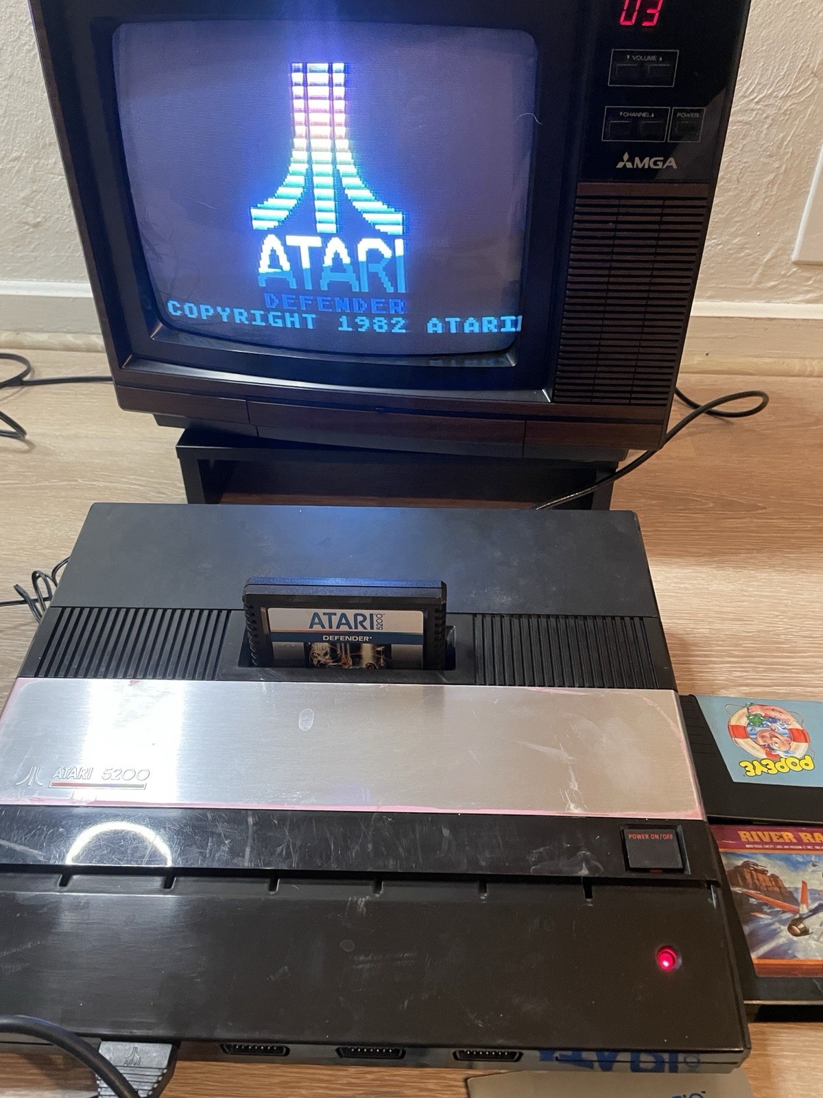 Atari 5200 4 Port Console, Rebuilt Controller, Power Mod, 9 Games. Fully Tested
