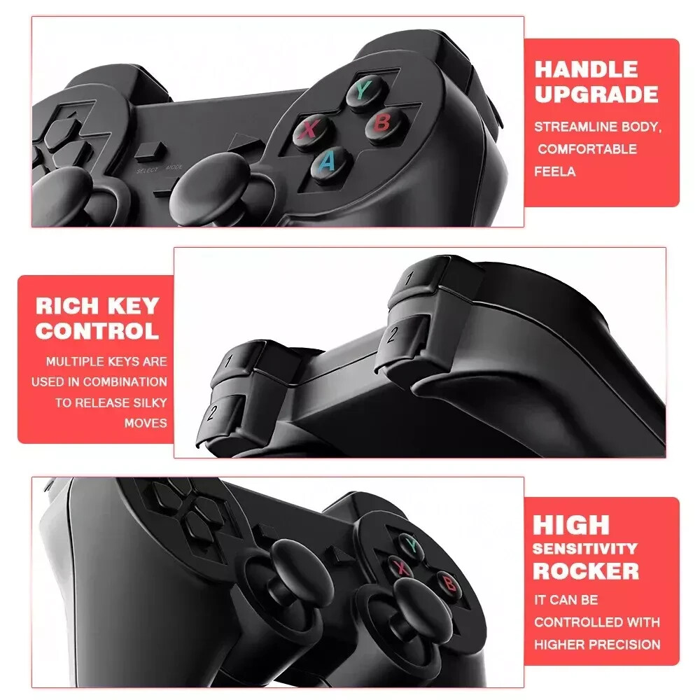 Built-in 64GB 40000+ Video Games 4K HDMI Game Stick Console Wireless Gamepad ZW
