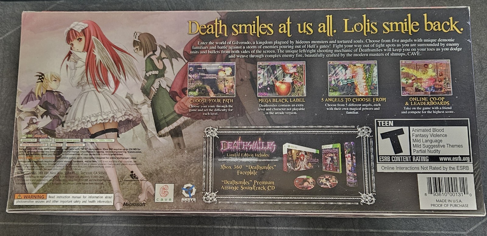 Brand New Sealed Deathsmiles — Limited Edition (Microsoft Xbox 360, 2010) MINT
