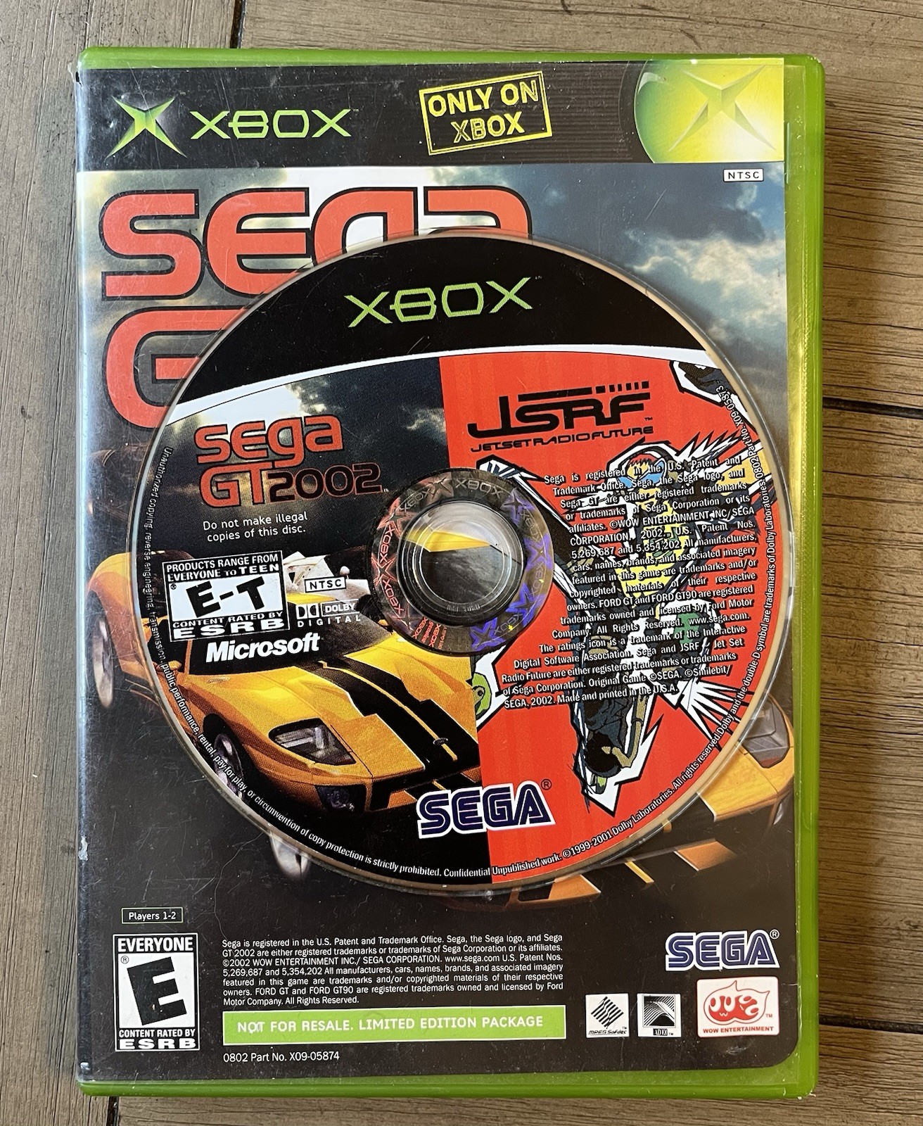Sega GT 2002 & Jet Set Radio Future JSRF Original XBOX – Untested