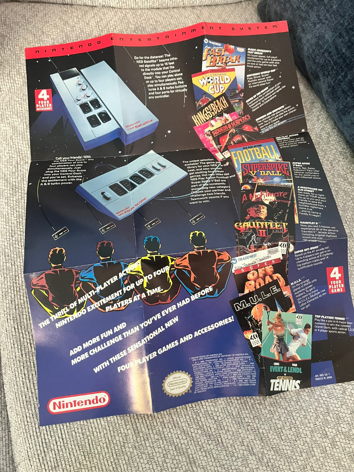 NES Play Action Football (Nintendo NES, 1990) Cib Complete in Box with Inserts