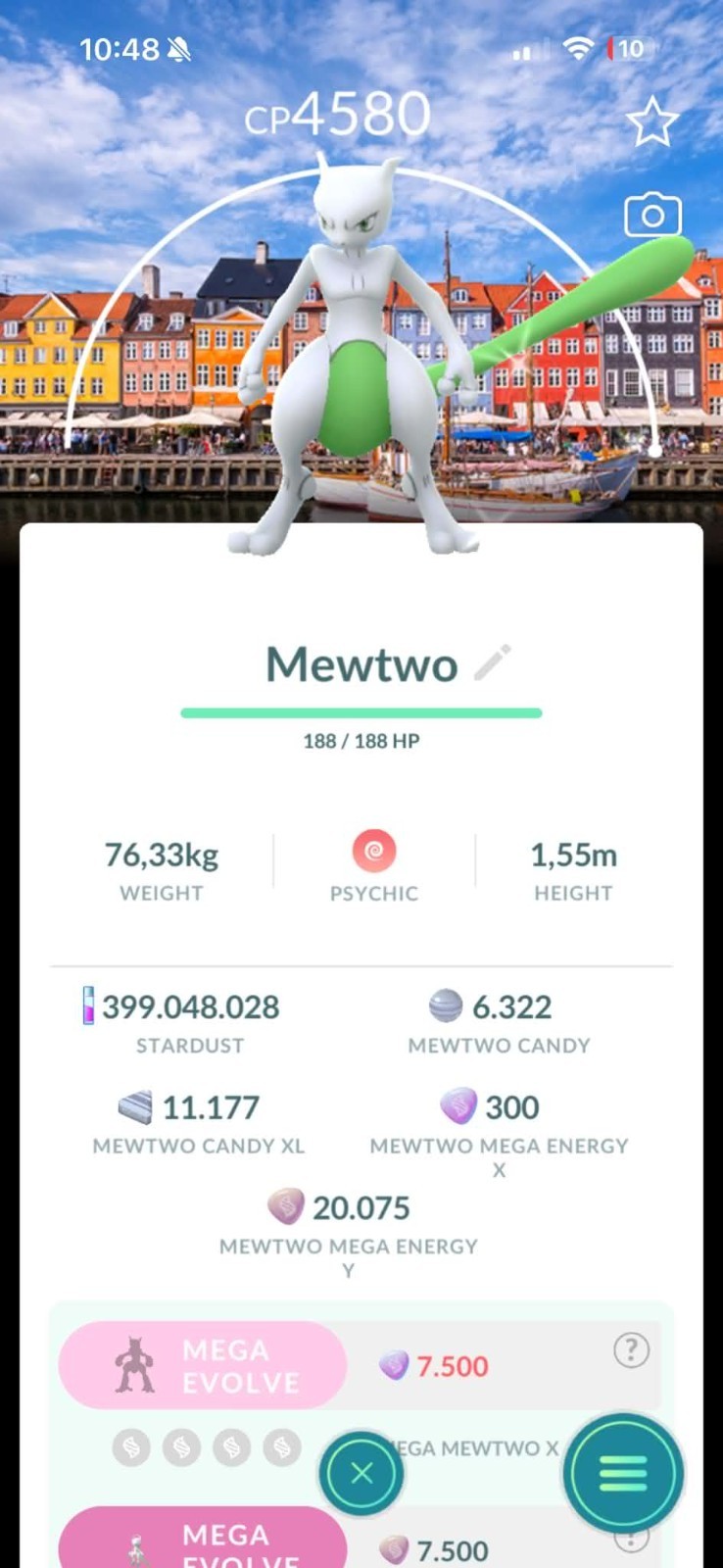 Shiny Mewtwo✨Copenhagen Background✨Level 50✨3 Move✨GO FEST✨TRADE