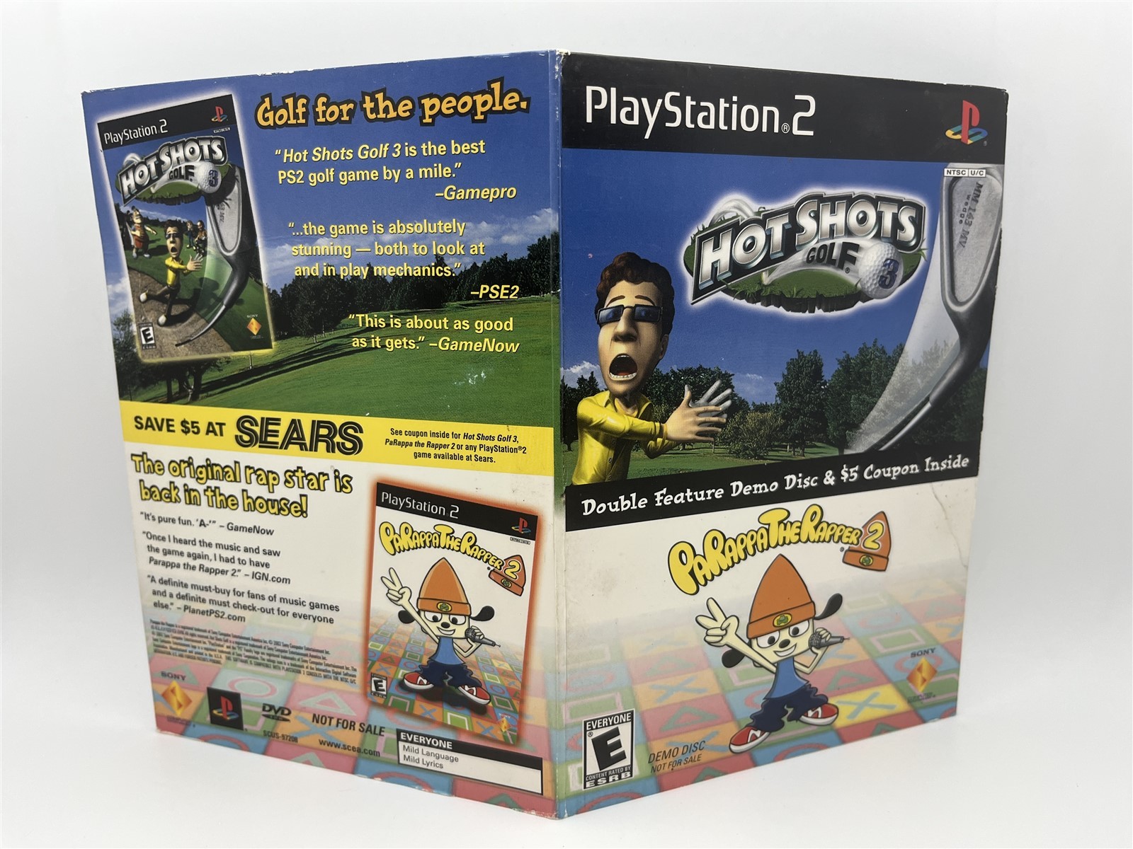 Parappa the Rapper 2 & Hot Shots Golf 3 Double Demo Disc PlayStation 2 PS2 Rare