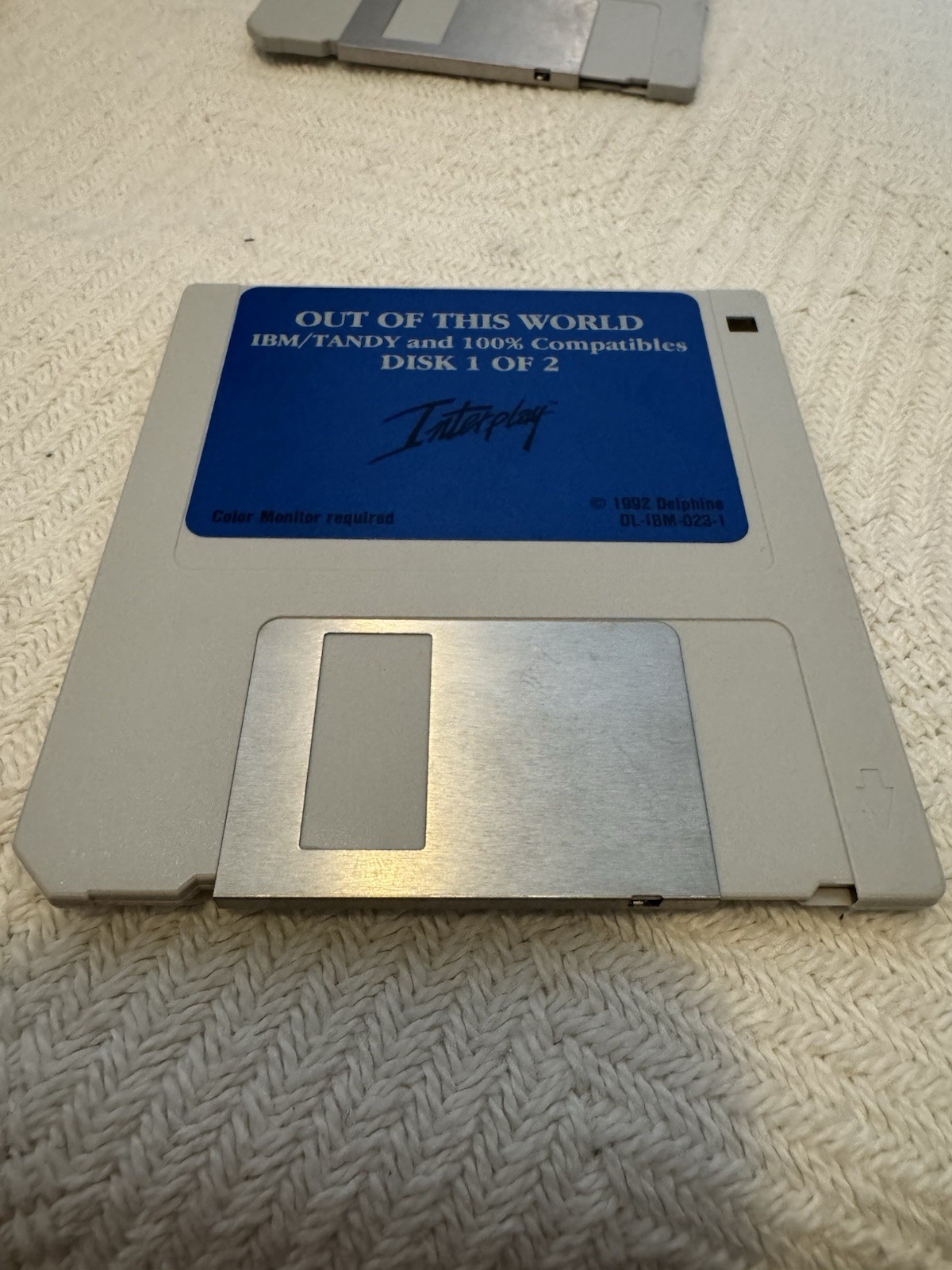 Interplay Out of This World Adventure Game – PC 1991 – Floppy Discs, IBM MS-DOS