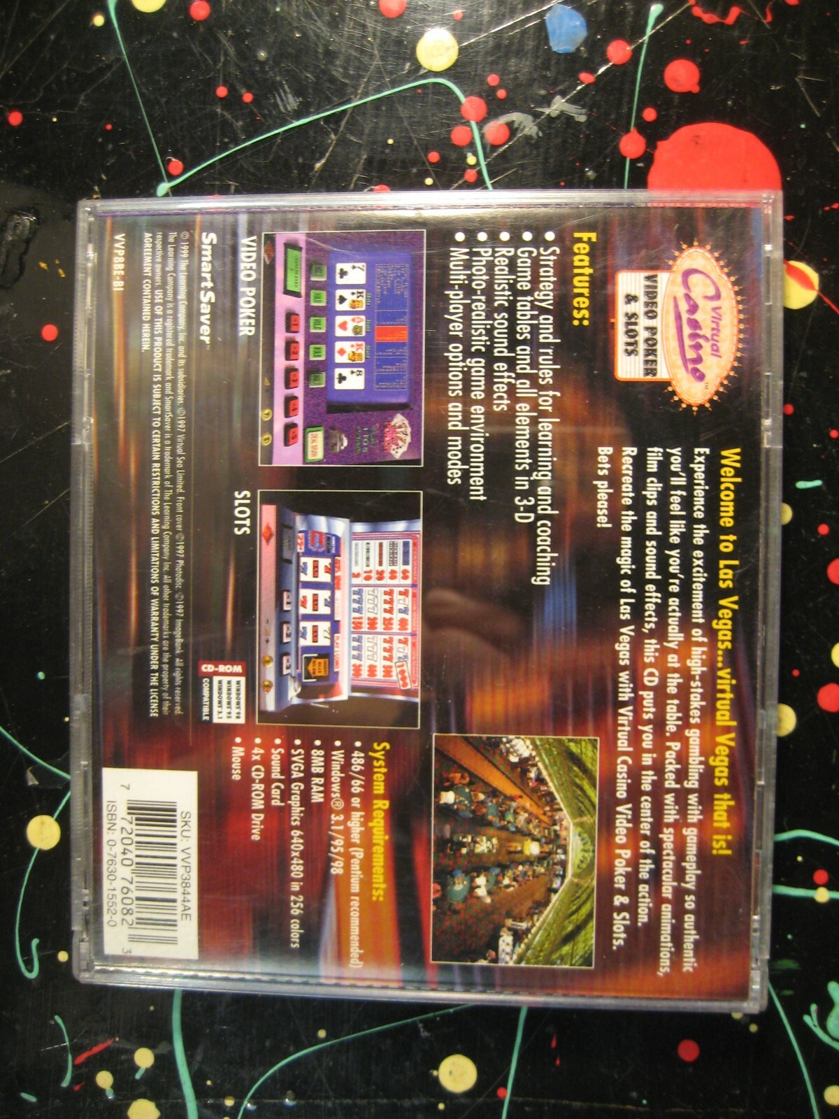Smart Saver Virtual Casino Video Poker and Slots Win 3.1/95/98 PC CDROM Game