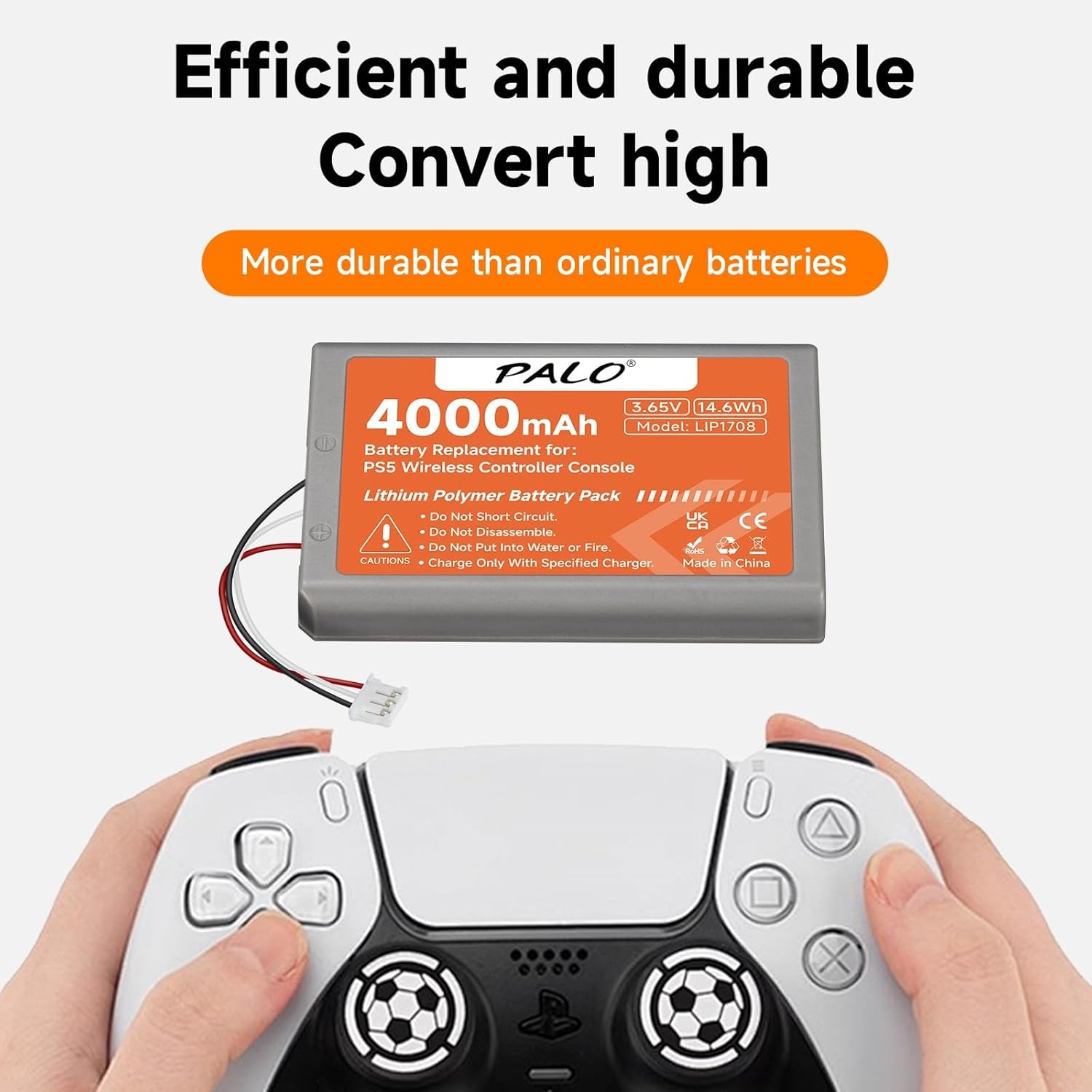 3 Pack 4000mAh LIP1708 Battery-3.65V/14.6Wh Lithium Battery for Sony-PS5 Dual Se