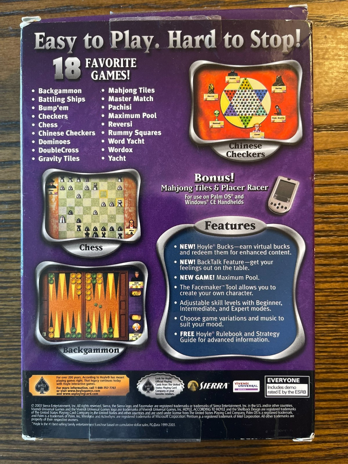 Hoyle Board Games 2000 (Microsoft Windows 98, Me, 95 ) Complete : VG