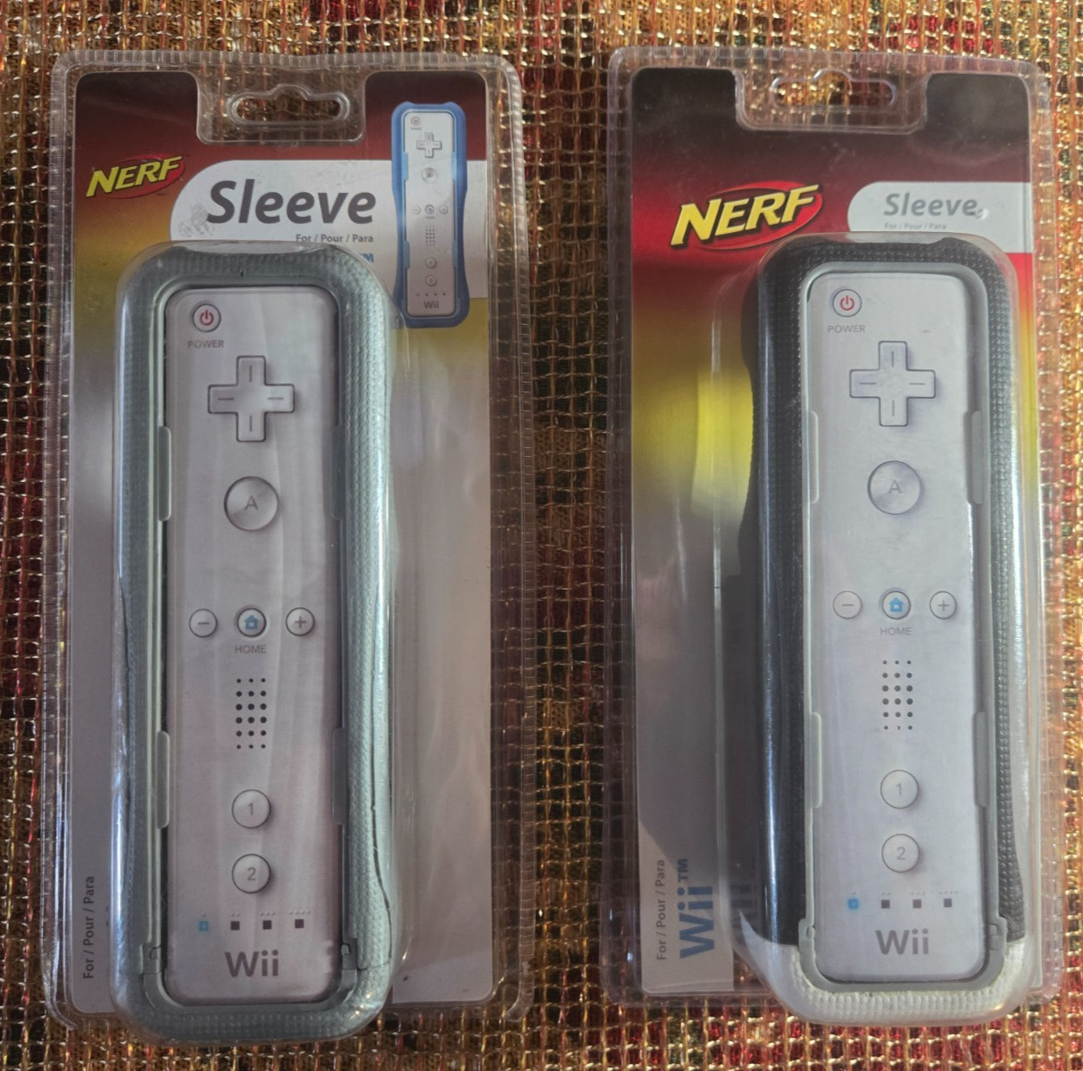 Nintendo Wii Nerf Sleeve Comfort Grip Black + Grey Protective Controller Covers