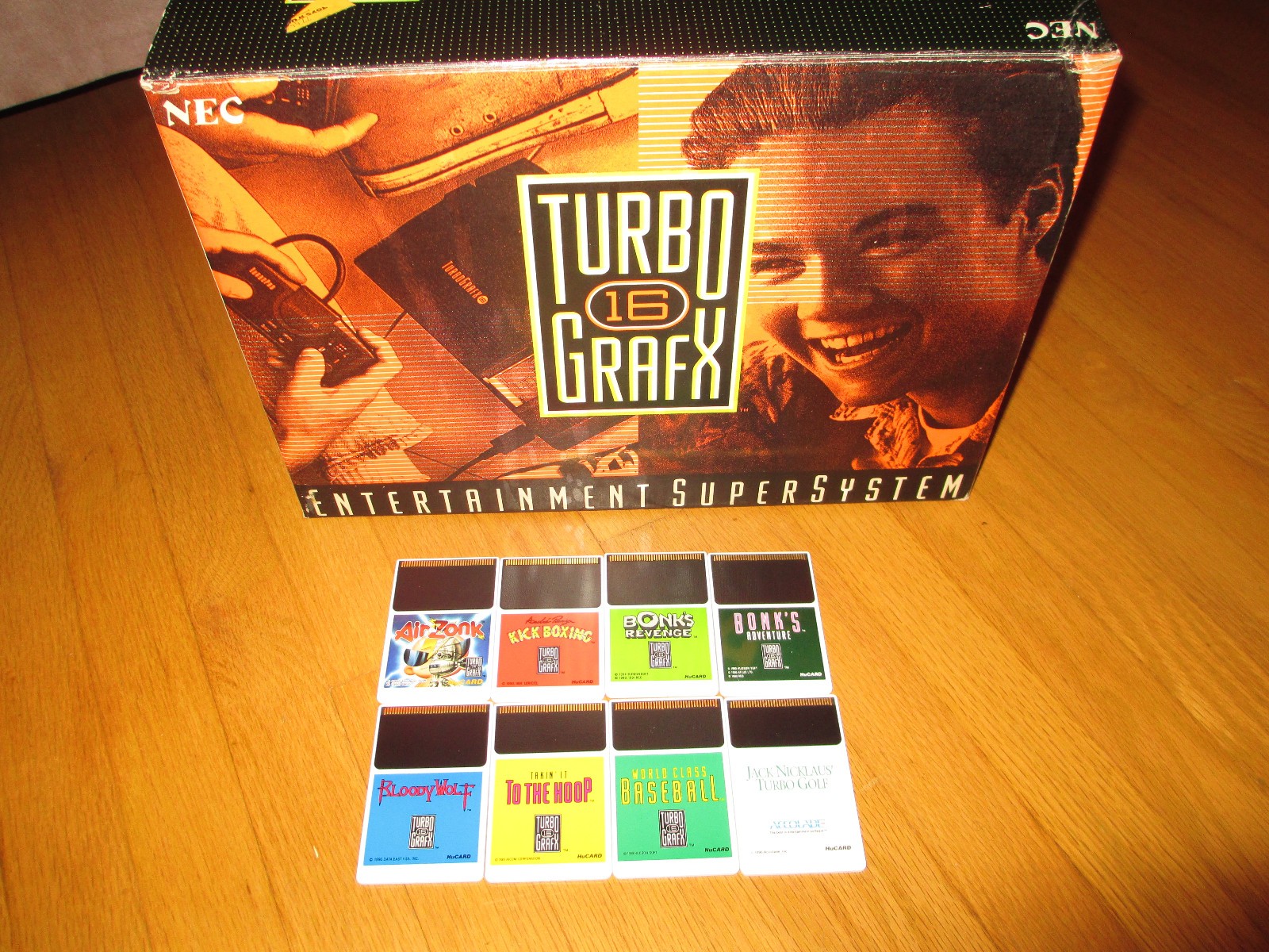 TURBO GRAFX 16 ENTERTAINMENT SUPERSYSTEM ULTIMATE BUNDLE w/9 GAMES AIR ZONK BONK