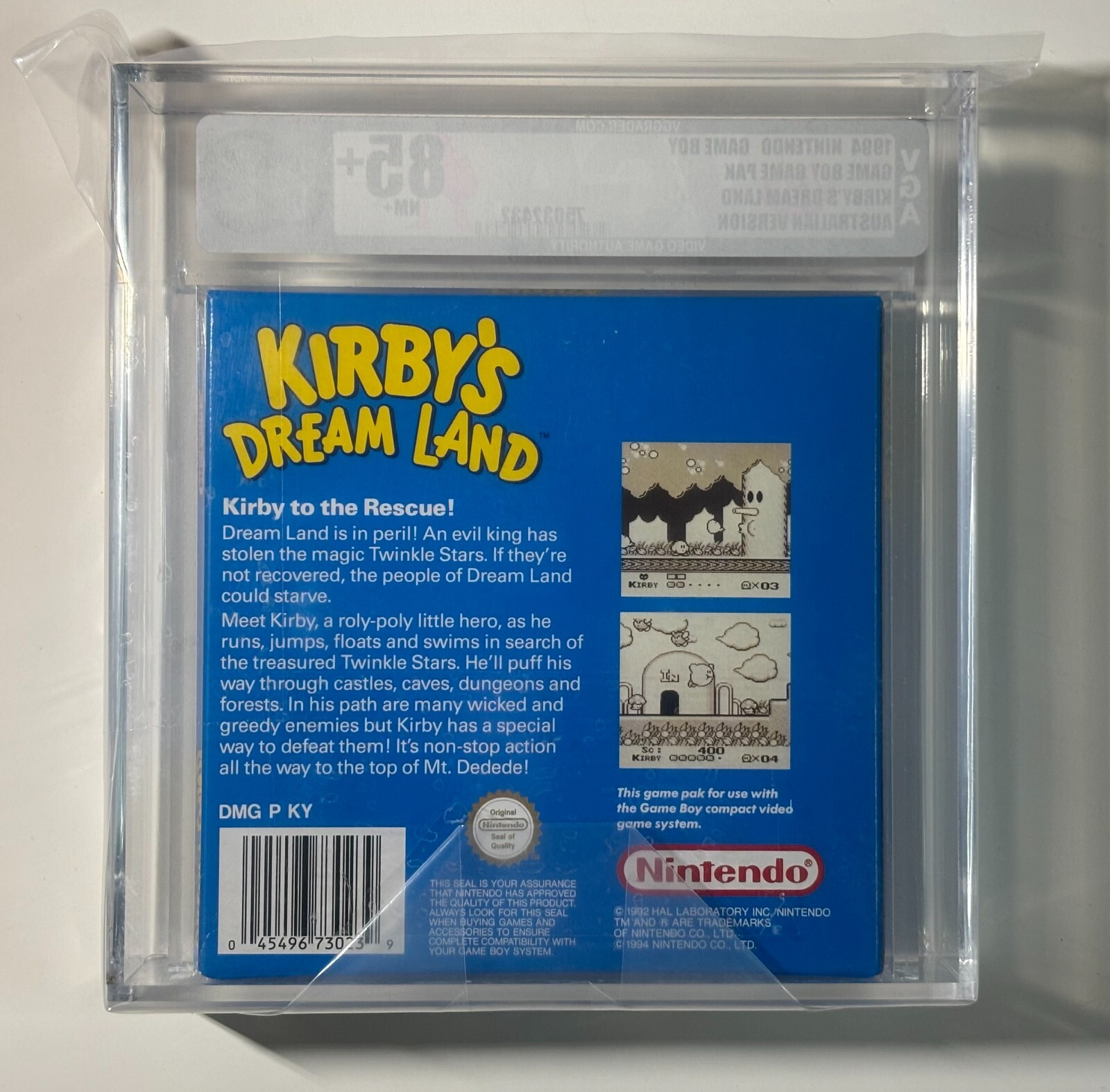 1994 Nintendo Game Boy Kirby’s Dream Land VGA 85+ Gold NM+ Australian Version