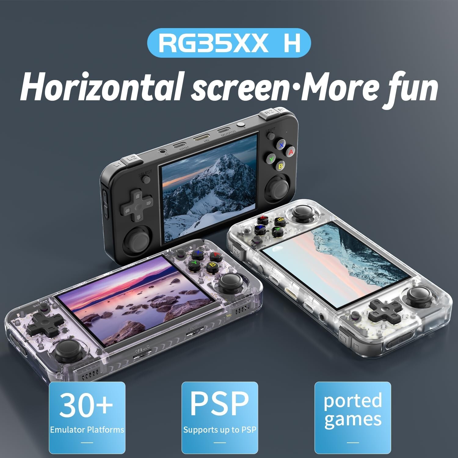RG35XX H Retro Handheld Game Consoles rg35xxh Retro Gaming Console with 3300m…
