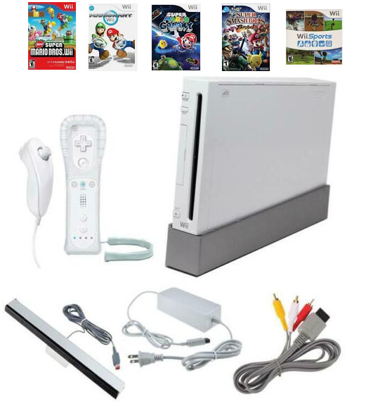 Nintendo Wii Console Choose Your Game Bundle! White System Mario Sports Kart Lot