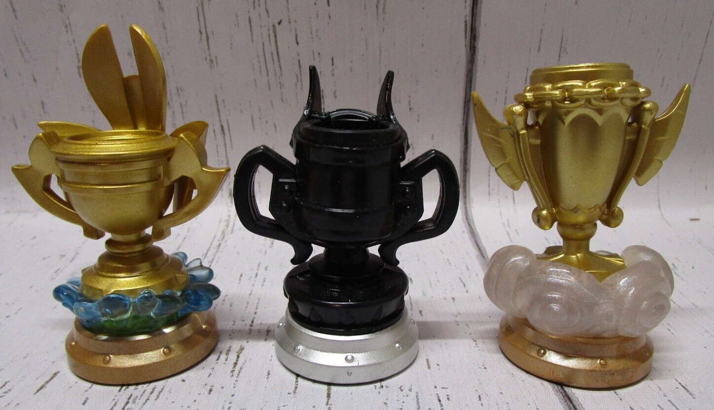 Lot of 3 Skylanders SuperChargers Trophy Set Kaos Sky Wolfgang Sea Golden Queen