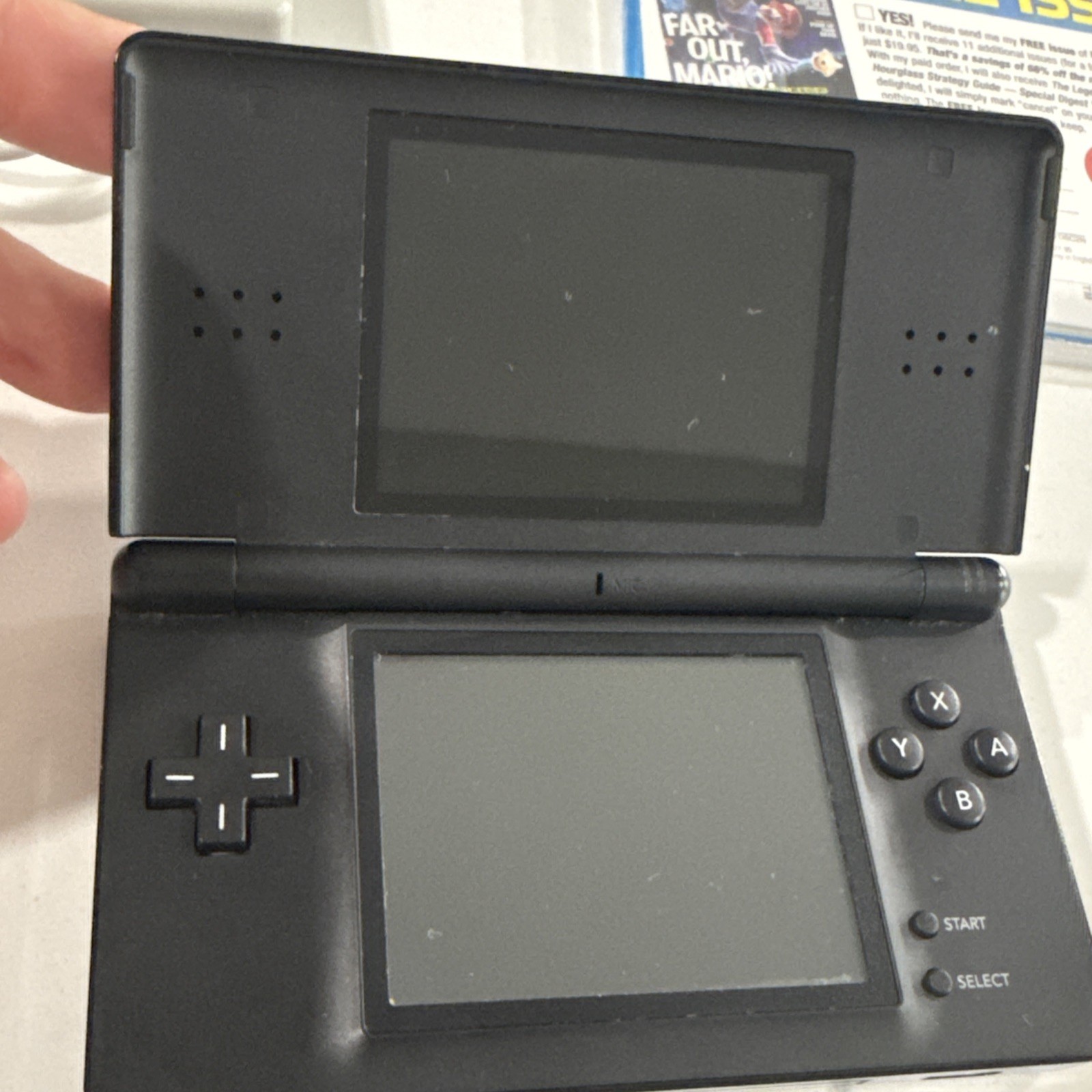 Nintendo DS Lite Handheld System in Box – Onyx – Charger & Manual *PLEASE READ*