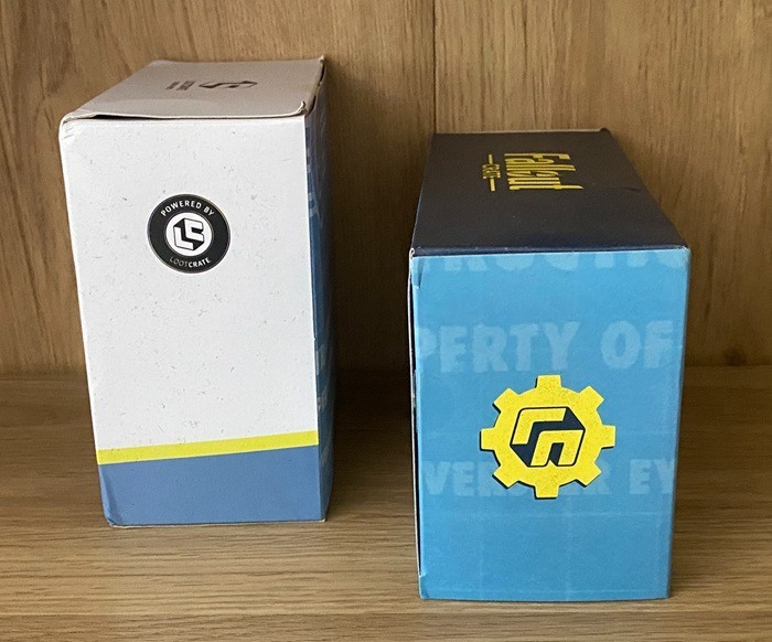 Loot Crate Fallout Crate merch – TM Helmet, Protectron, Notepad set, Broadsider