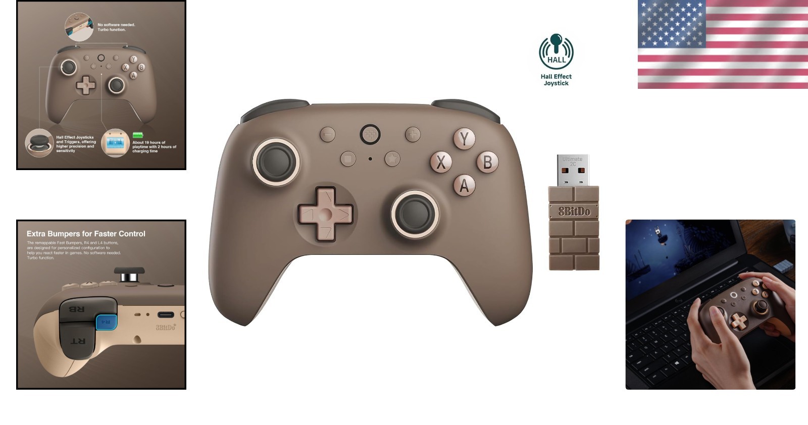 Bluetooth Game Controller for Android Windows with 12 Buttons and Custom Config