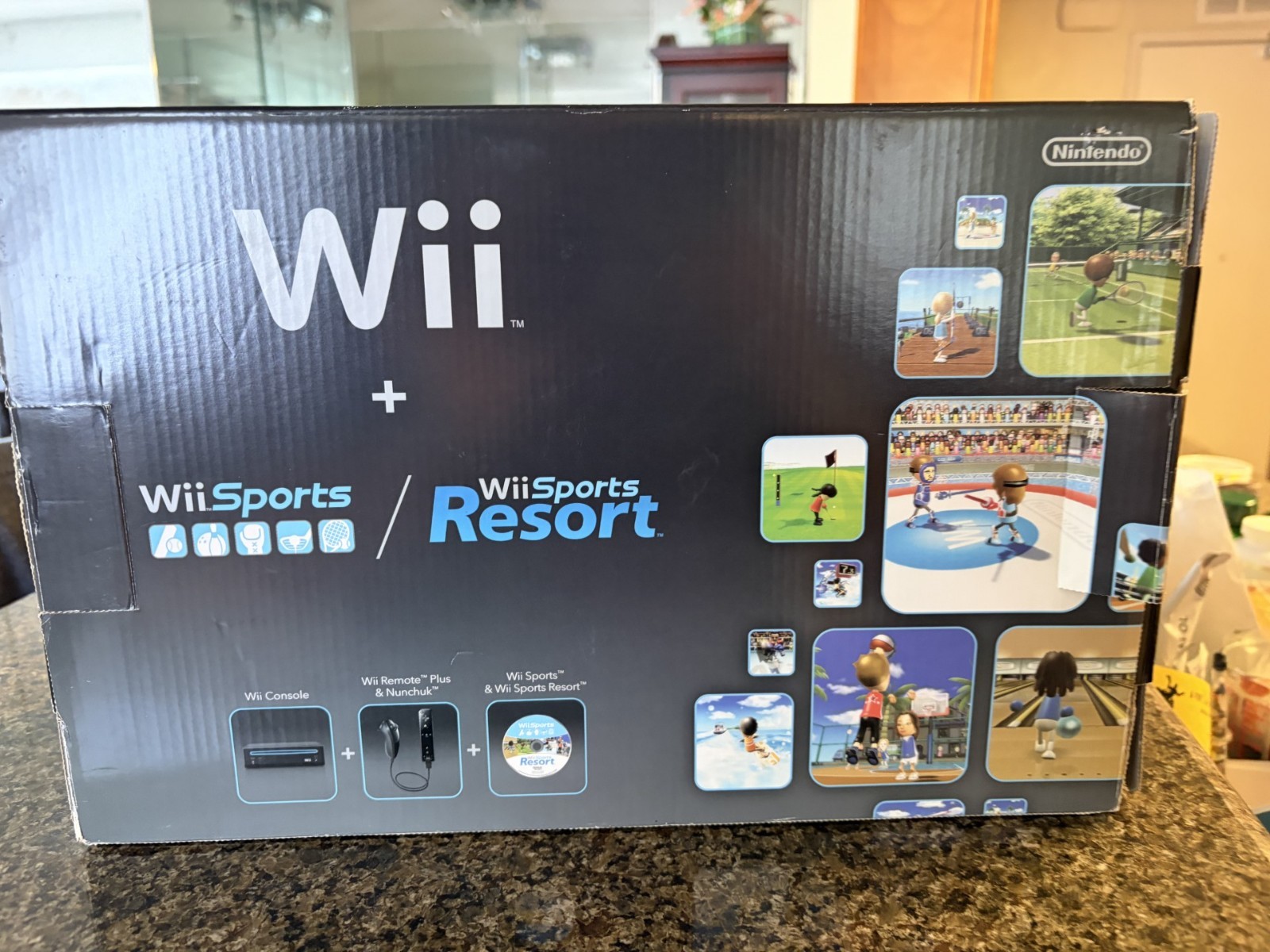 Nintendo Wii black console with cables