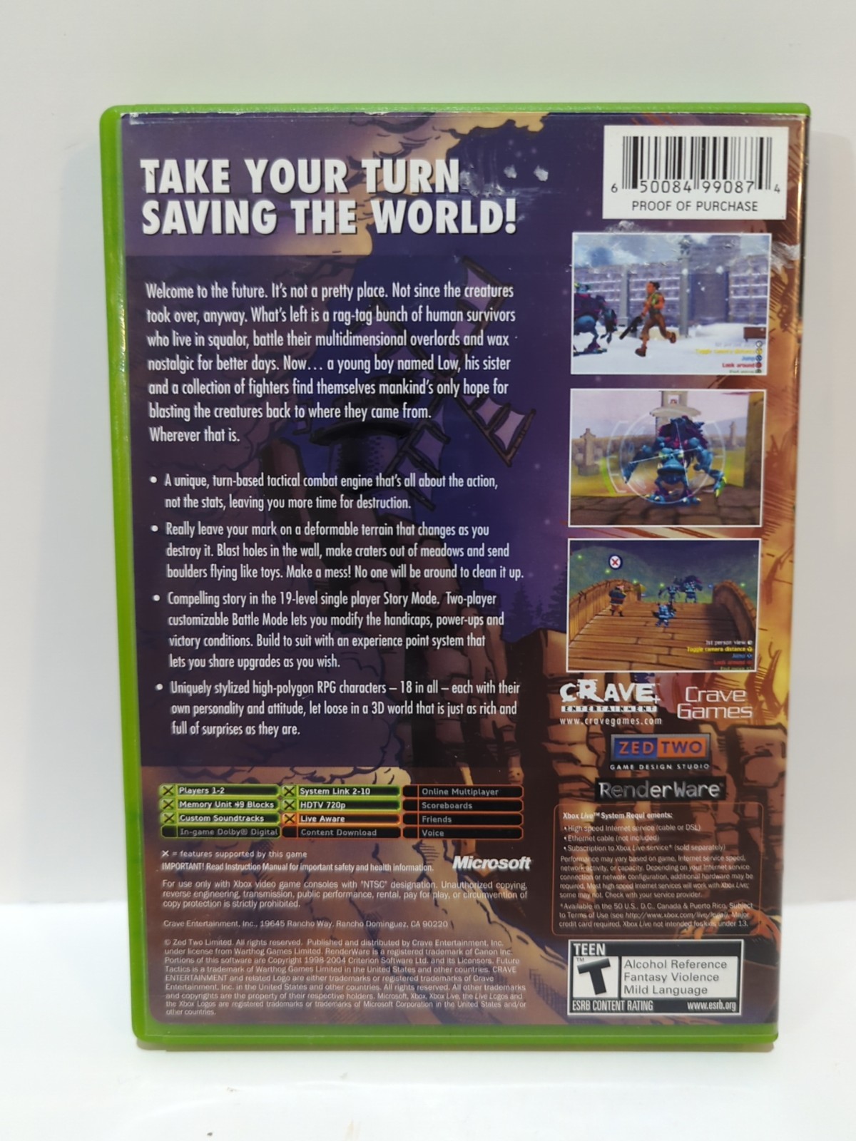 Future Tactics: The Uprising (Microsoft Xbox, 2004) Complete, and tested.