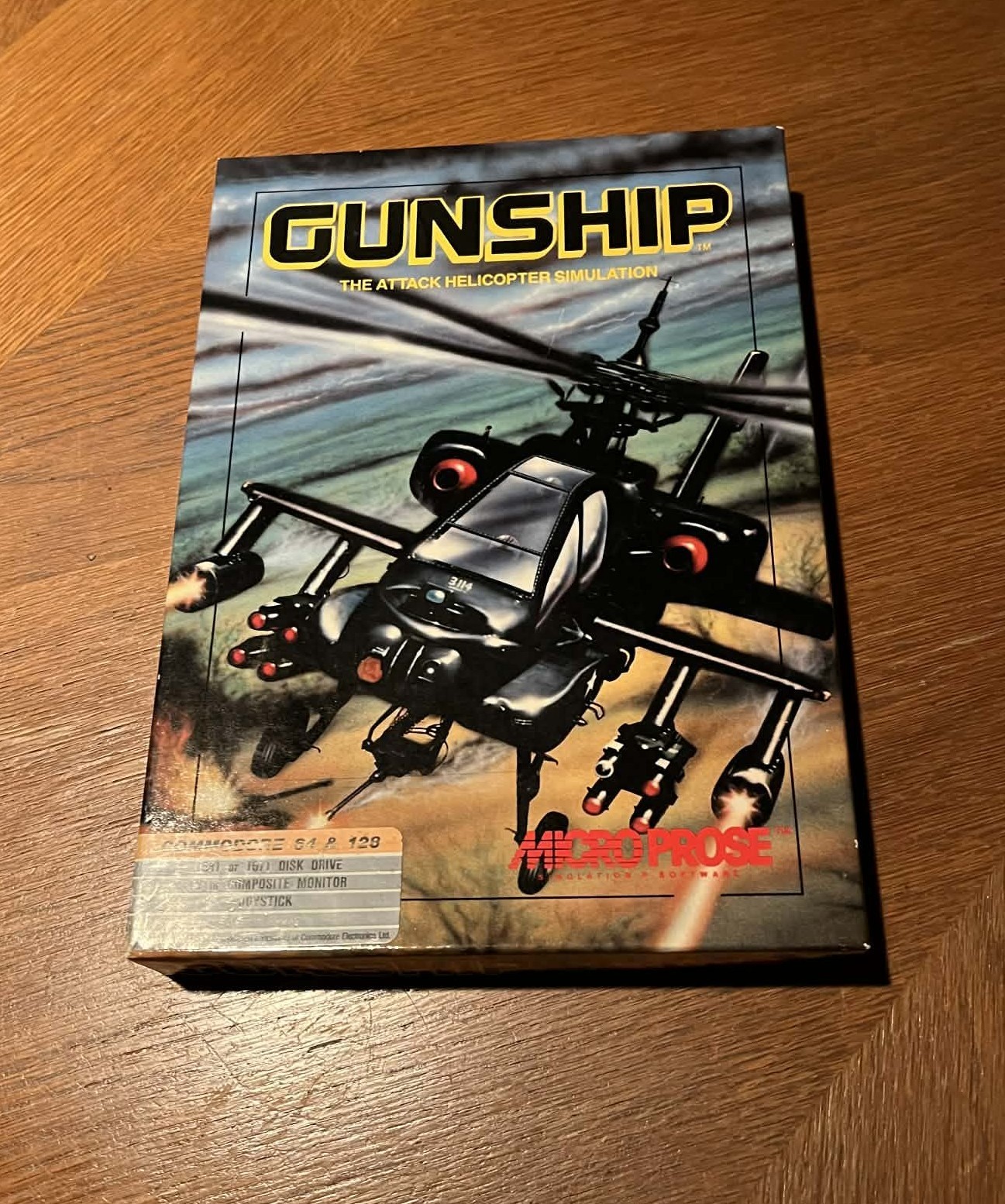 GUNSHIP MicroProse 1986 IBM PC XT AT 5.25″ Discs, Game Manual