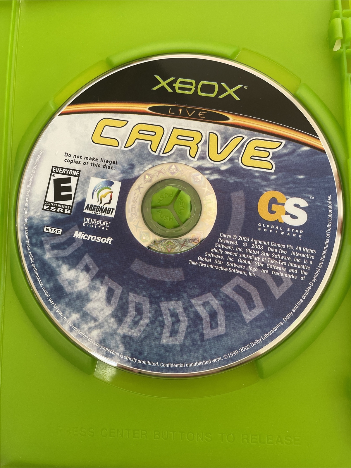 Carve Microsoft XBOX Global Star Software