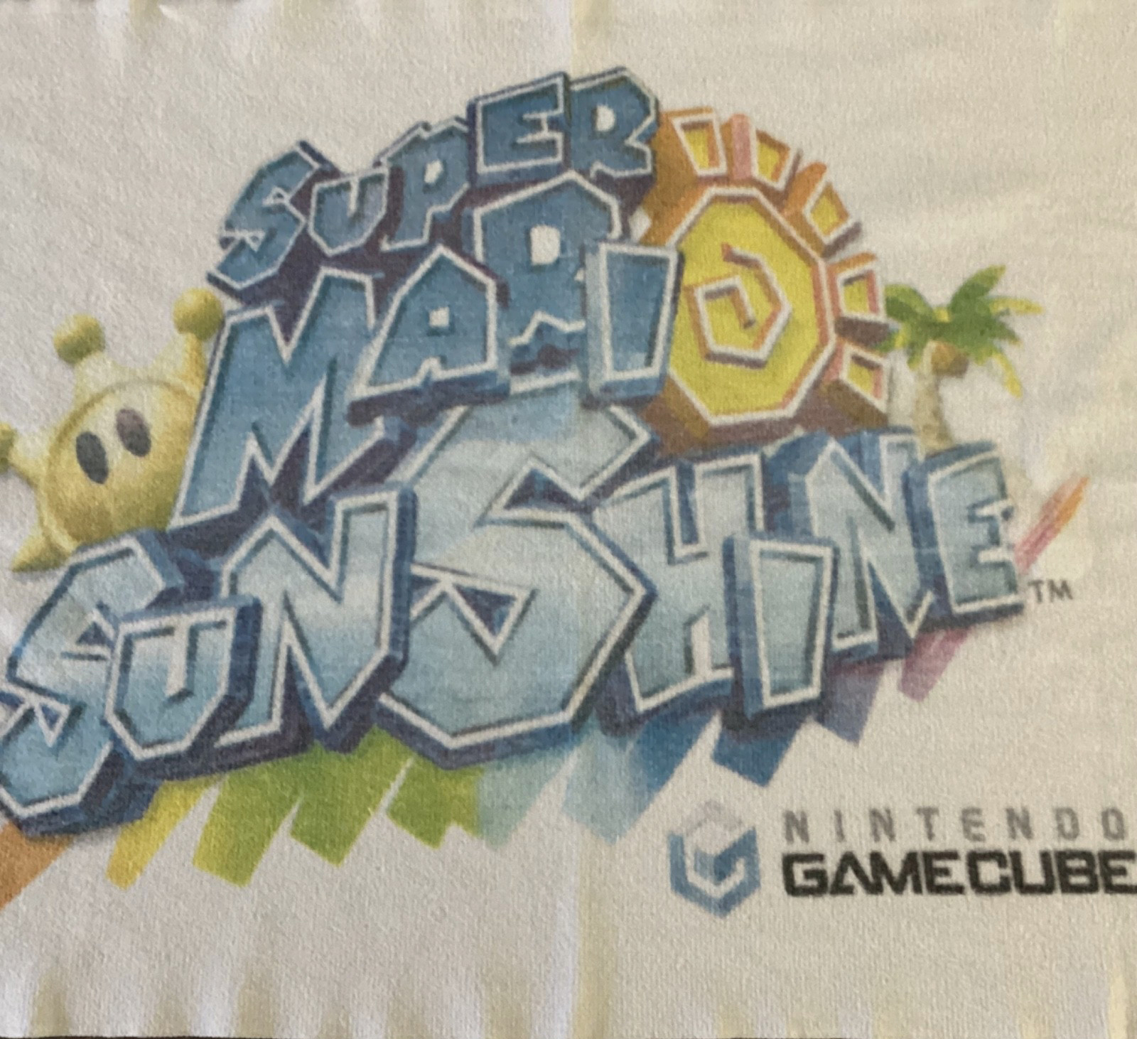Vintage Super Mario Sunshine Nintendo GameCube Beach Pool Bath Towel USA Made