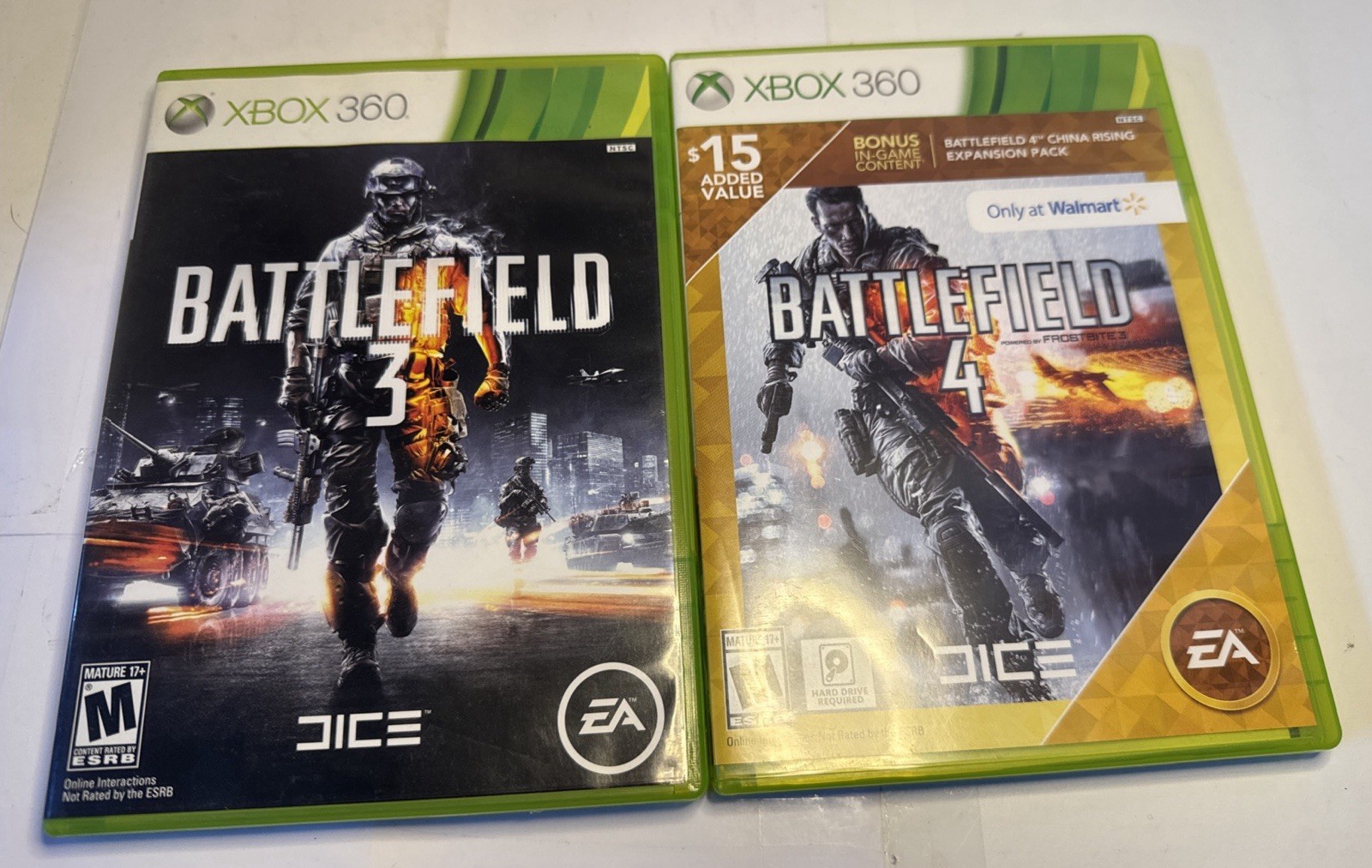 XBOX 360 Battle Field 3 & 4 (w/ Bonus In-Game Content On #4 Only) Video Games