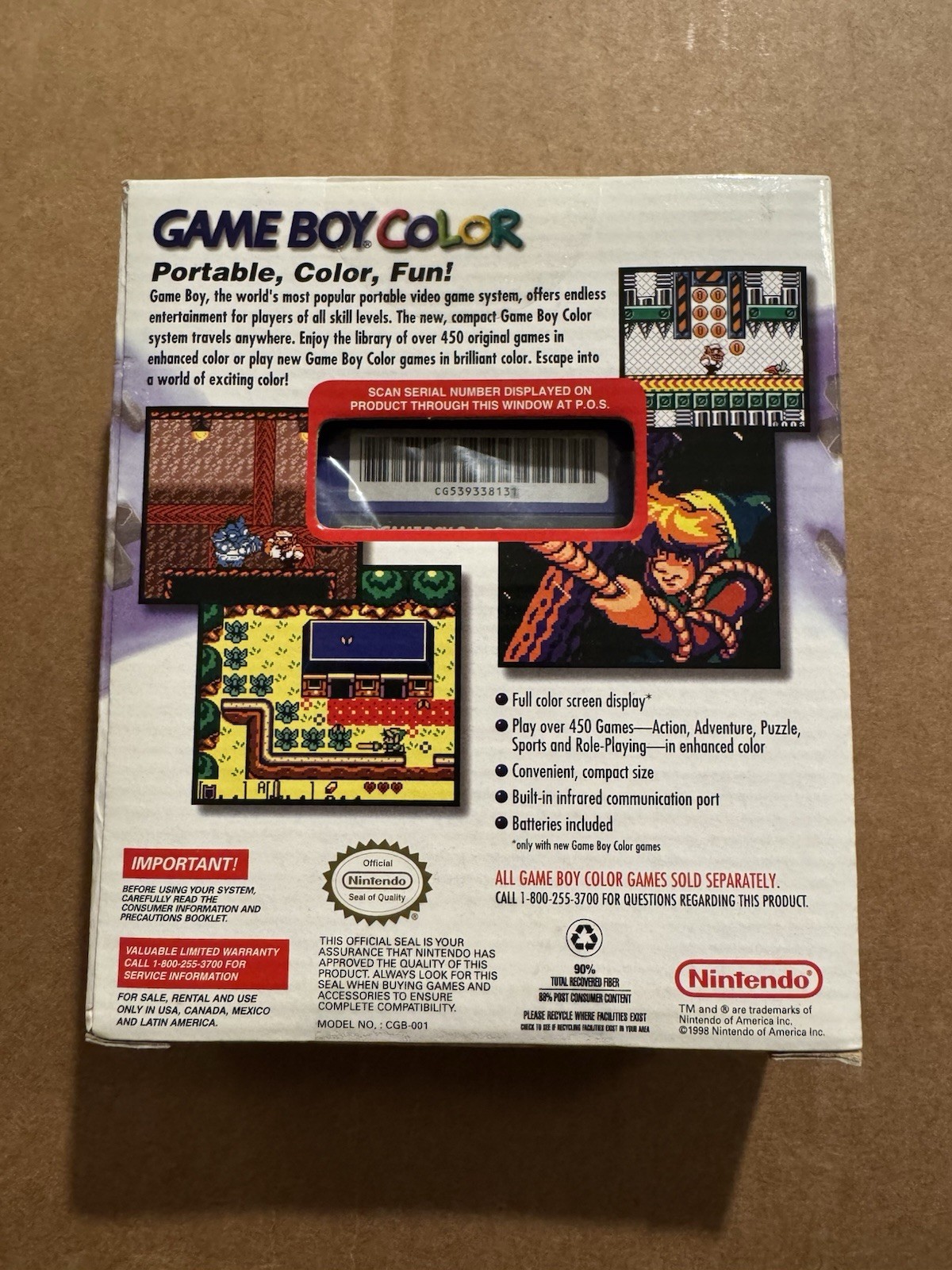 Nintendo Game Boy Color Handheld System – Grape Purple – Factory Sealed New