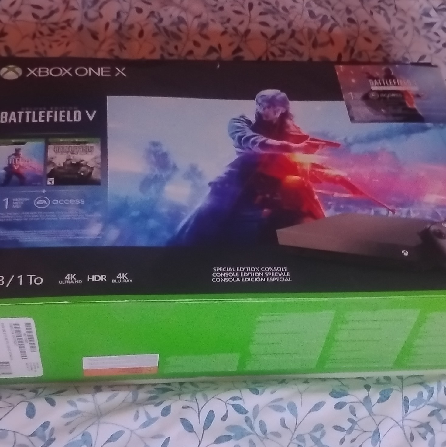 Microsoft Xbox One X 1TB Gold Rush Special Edition Battlefield V Console Rare