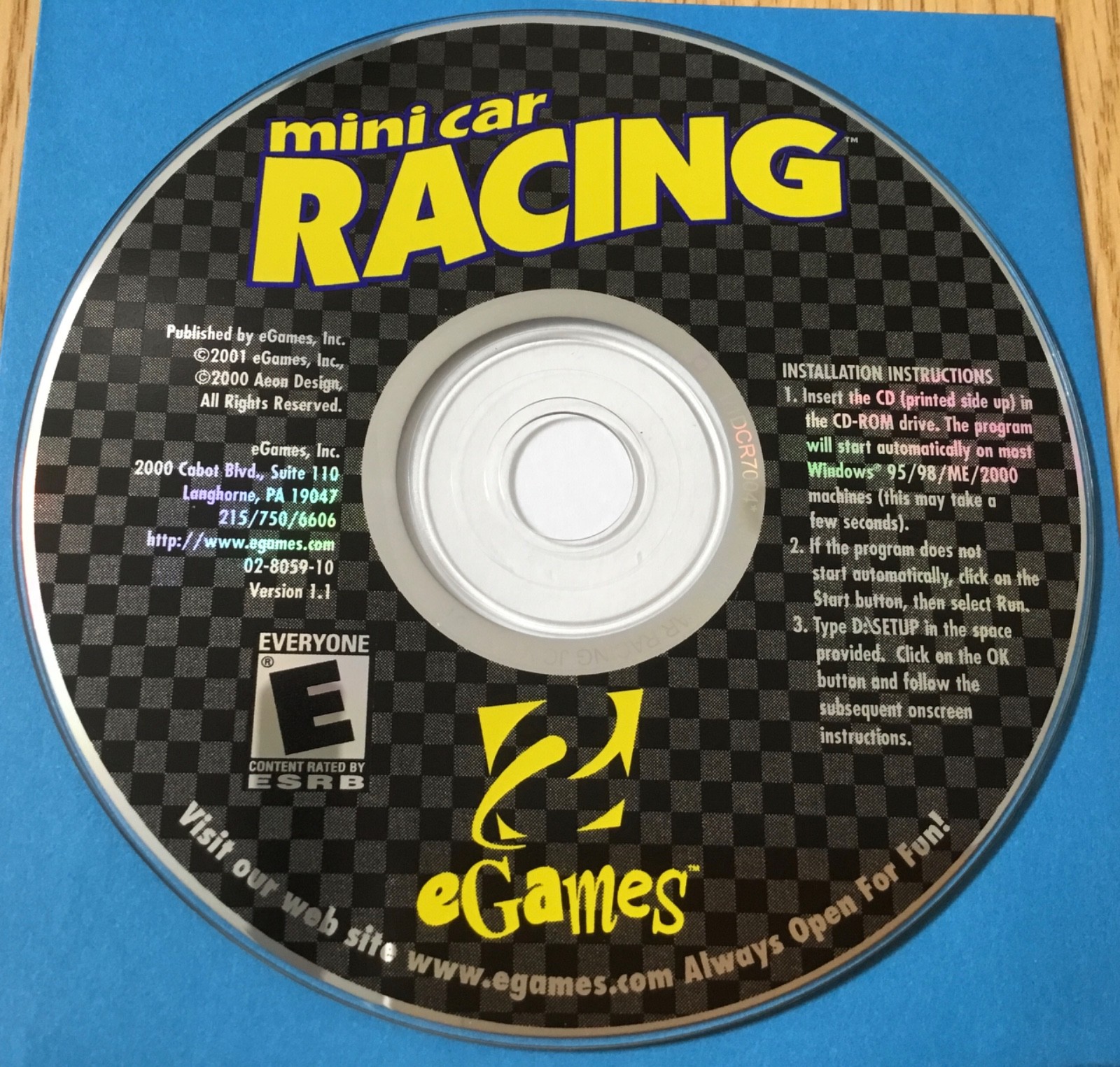 Mini Car Racing (Windows 95/98, 2001) Game/Case, Not Tested