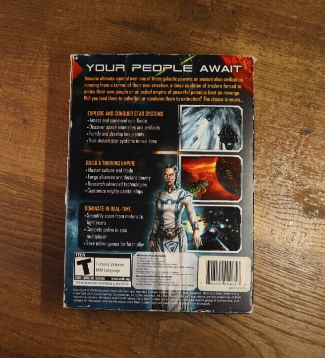 Sins of a Solar Empire (PC) COMPLETE WITH SLIPCOVER KEY Game of the Year Edition