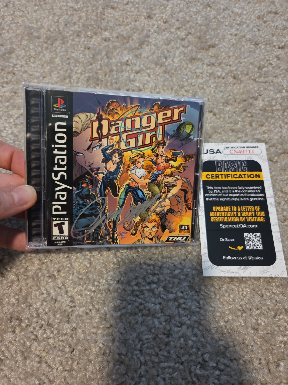Danger Girl Sony PlayStation PS1 CIB Signed By J Scott Campbell JSA Verified