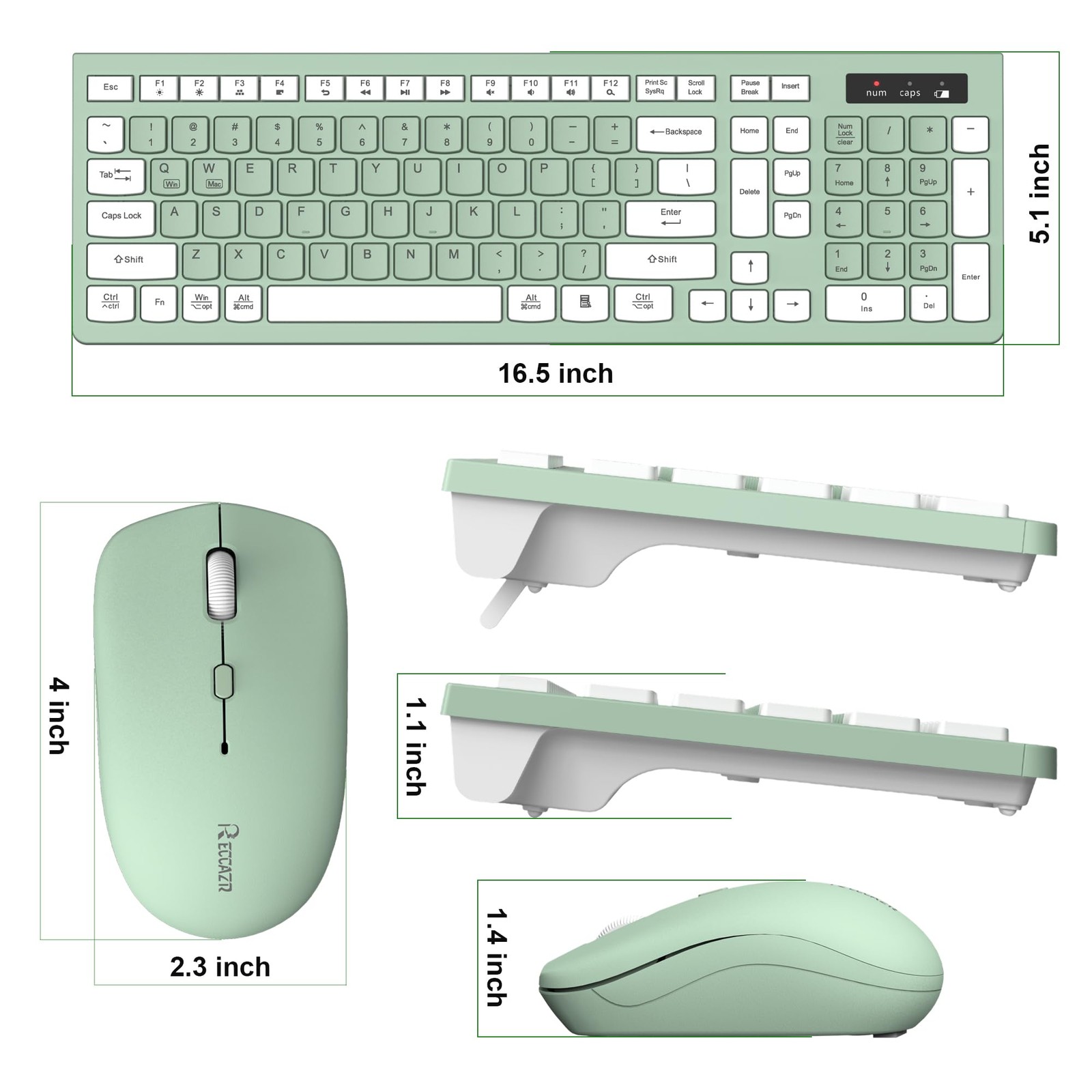 Wireless Keyboard and Mouse Combo Full-Sized Wireless Keyboard and Adjustable…