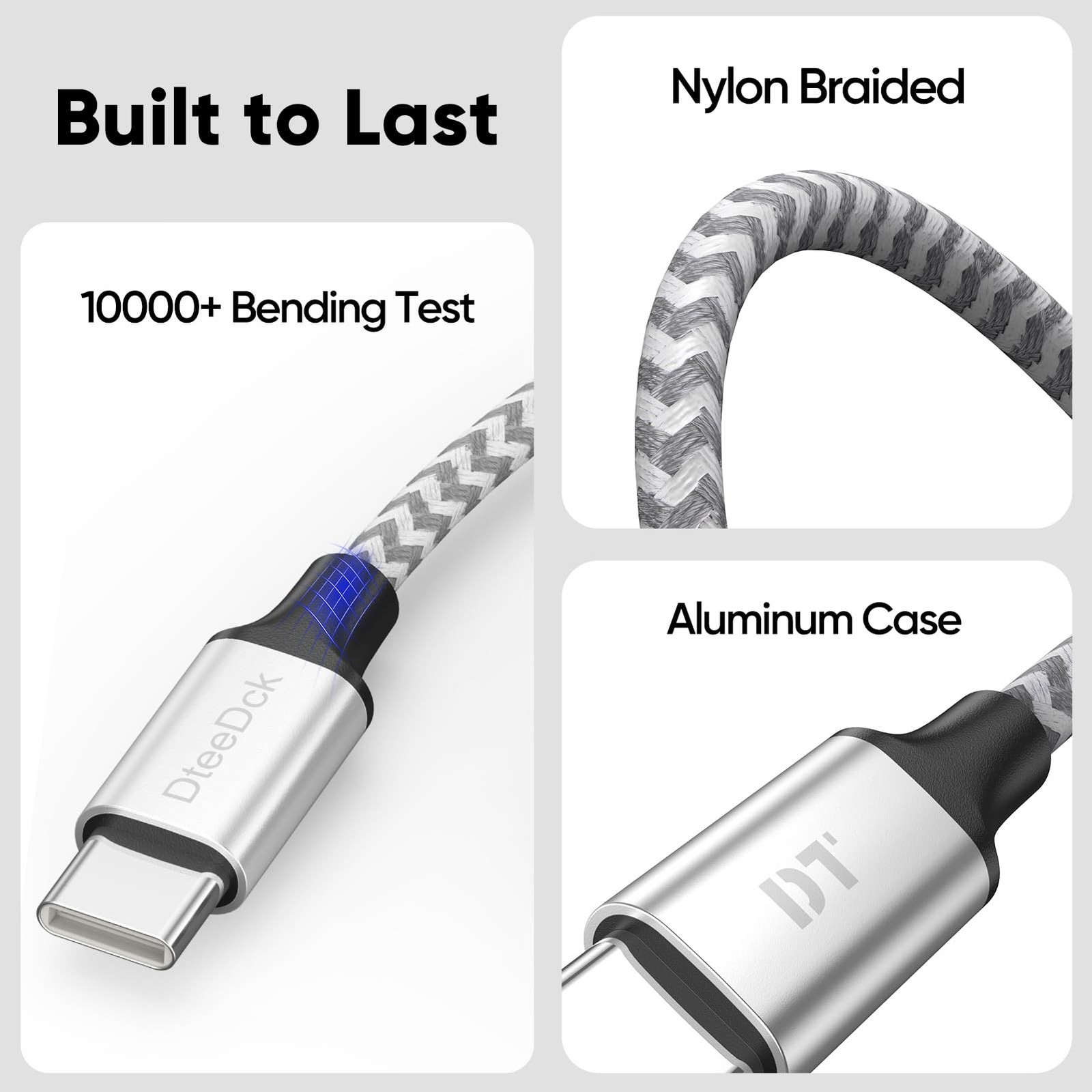 20 Ft USB C Cable Extra Long, A 2.0 to Type C 18W Fast 20 Feet, Silver