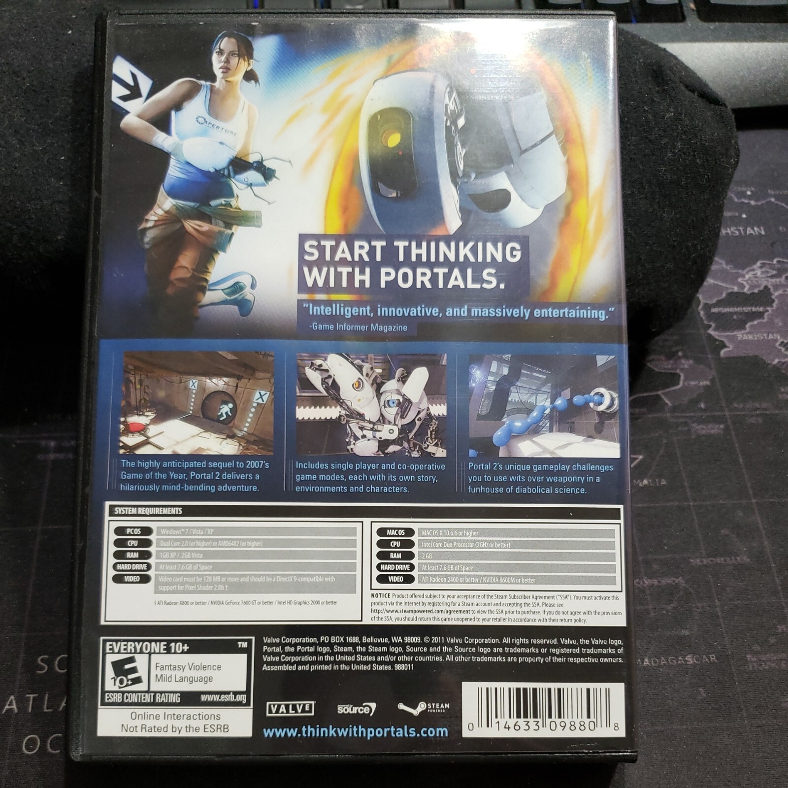 Portal 2-Win/Mac DVD Rom-Valve-tested, working-no manual